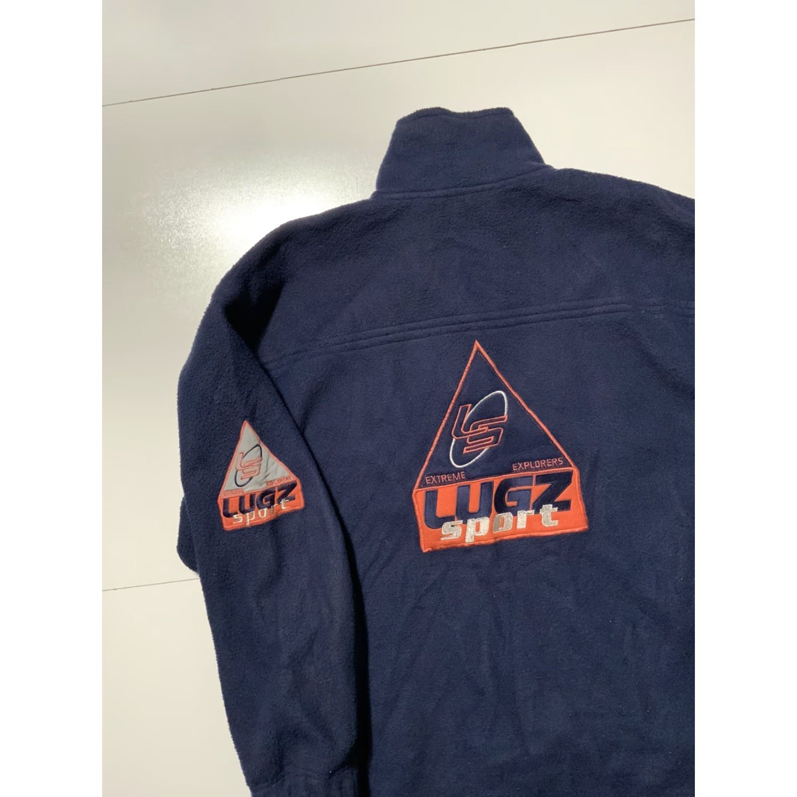 Lugz VINTAGE 90s Y2K Lugz Sport Extreme Explorers Triangle Fleece 1/4 Zip Jacket XL Blue Mens Size US XL / EU 56 / 4 - 4 Thumbnail