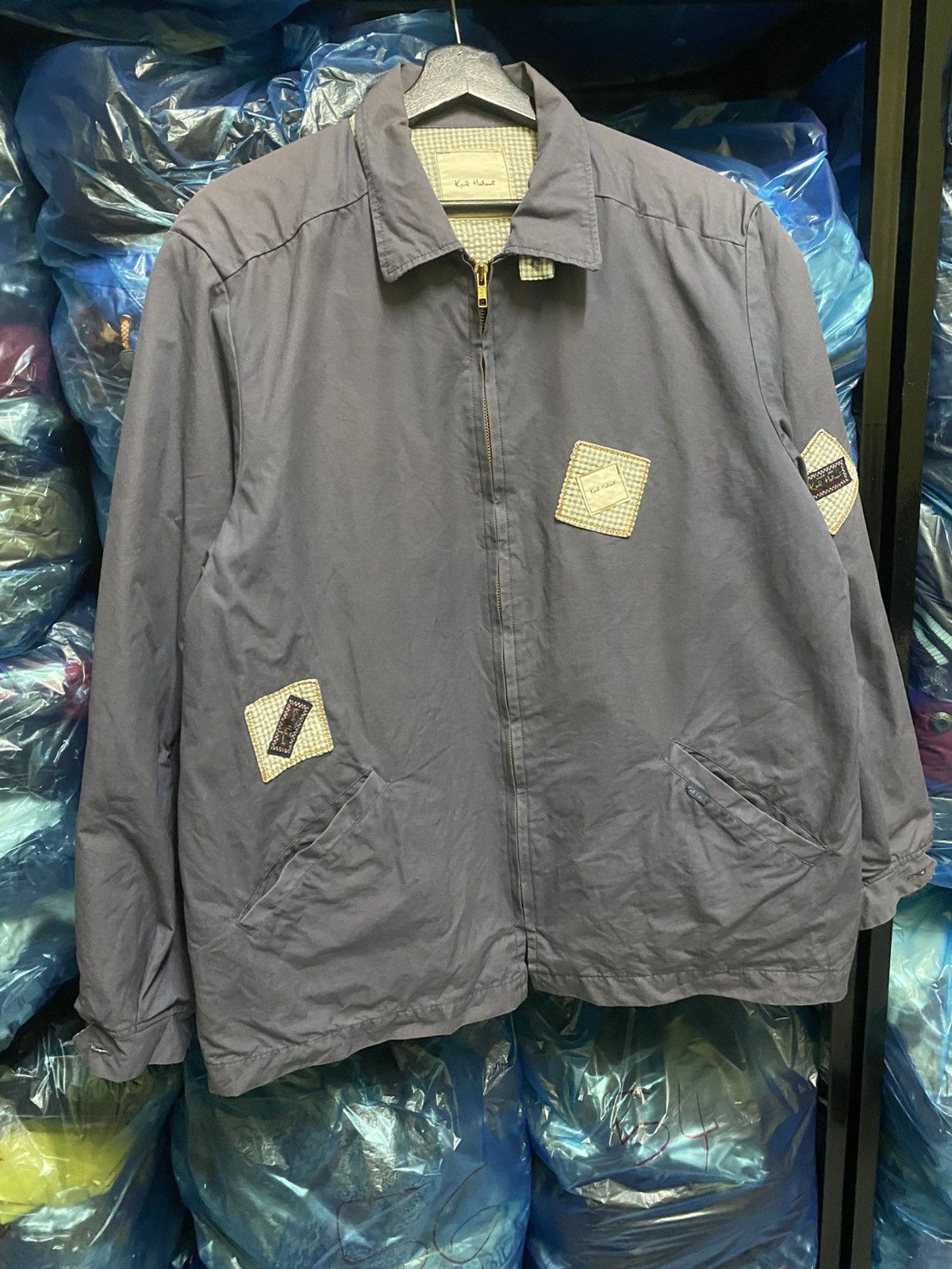 Karl Helmut Karl Helmut Embroidered Gingham-Lined Zip Patchwork Accents Size US XL / EU 56 / 4 - 3 Thumbnail
