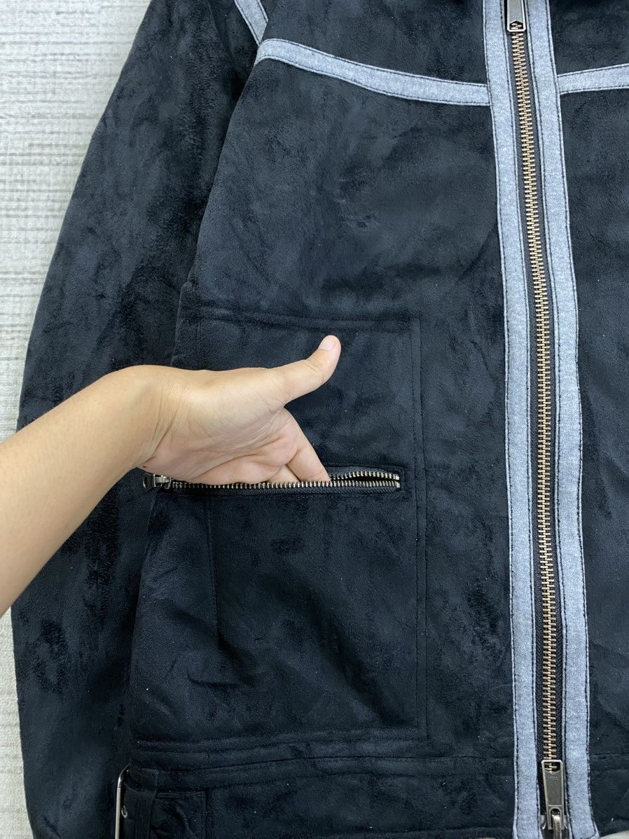 Boycott × Le Grande Bleu (L.G.B.) × Vintage Vtg Boycott Shearling Lined Zip Up Jacket with Contrast Trim Size US M / EU 48-50 / 2 - 7 Thumbnail