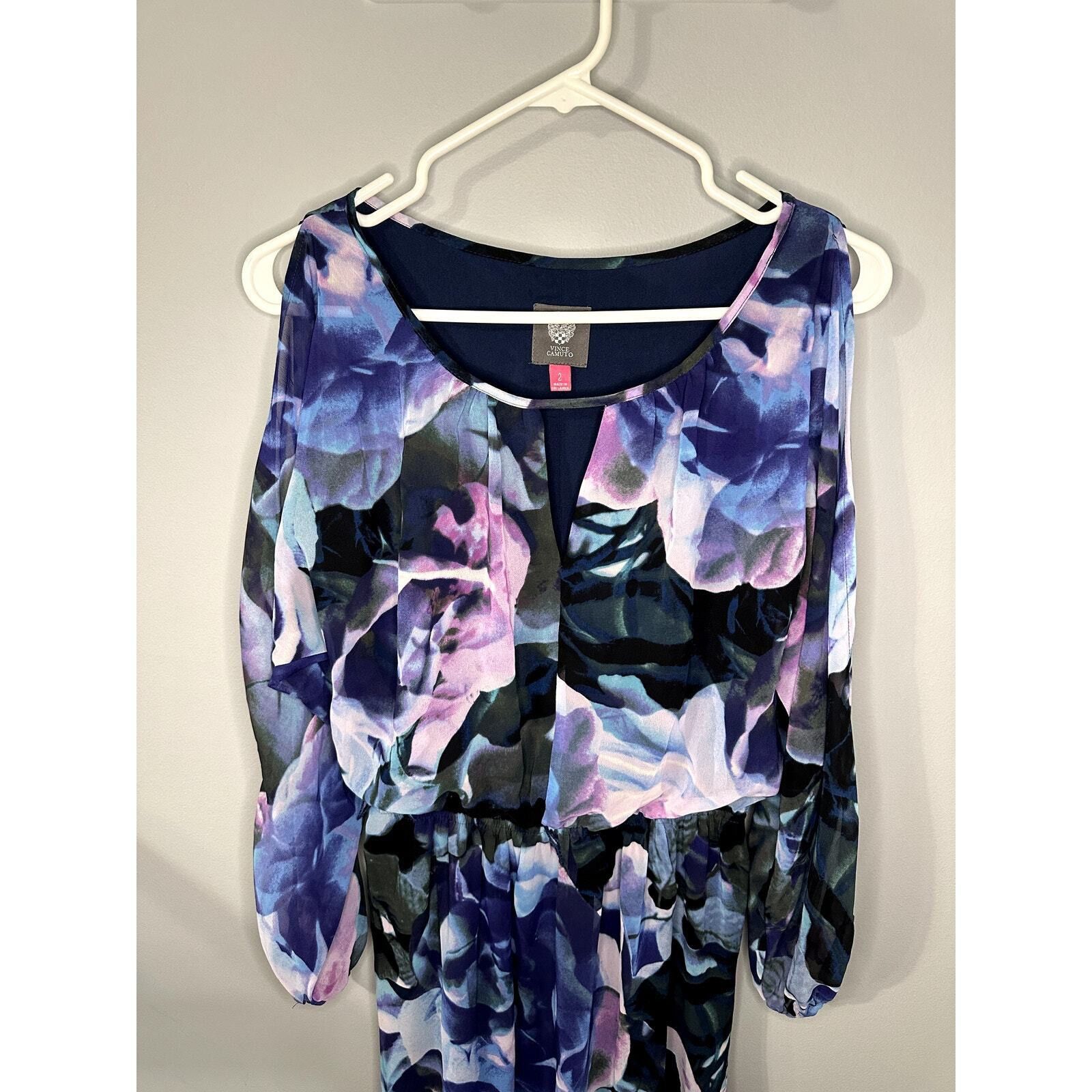 Vince Camuto Vince Camuto Floral Sheer Lined Chiffon Maxi Dress Women 2 Size XS / US 0-2 / IT 36-38 - 4 Thumbnail