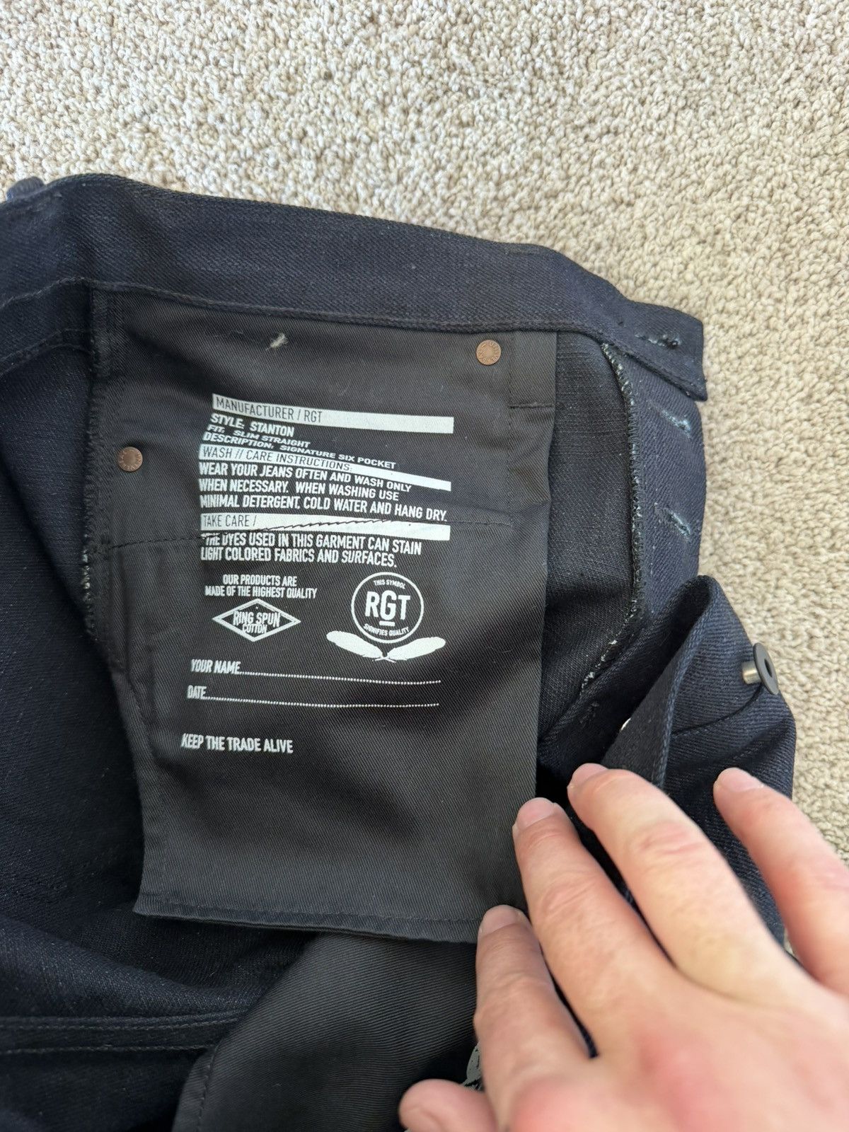 Rogue Territory Rouge Territory Stanton 13.5oz Indigo/Black 32” Selvedge Size US 32 / EU 48 - 4 Thumbnail