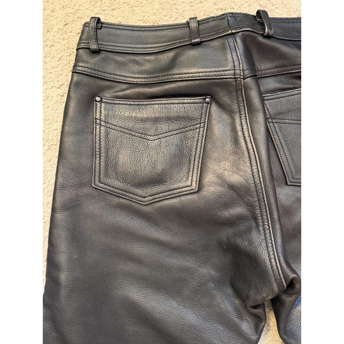 Vintage VINTAGE HIGHWAY 1 BIKER HEAVYWEIGHT LEATHER PANTS Size US 32 / EU 48 - 15 Thumbnail