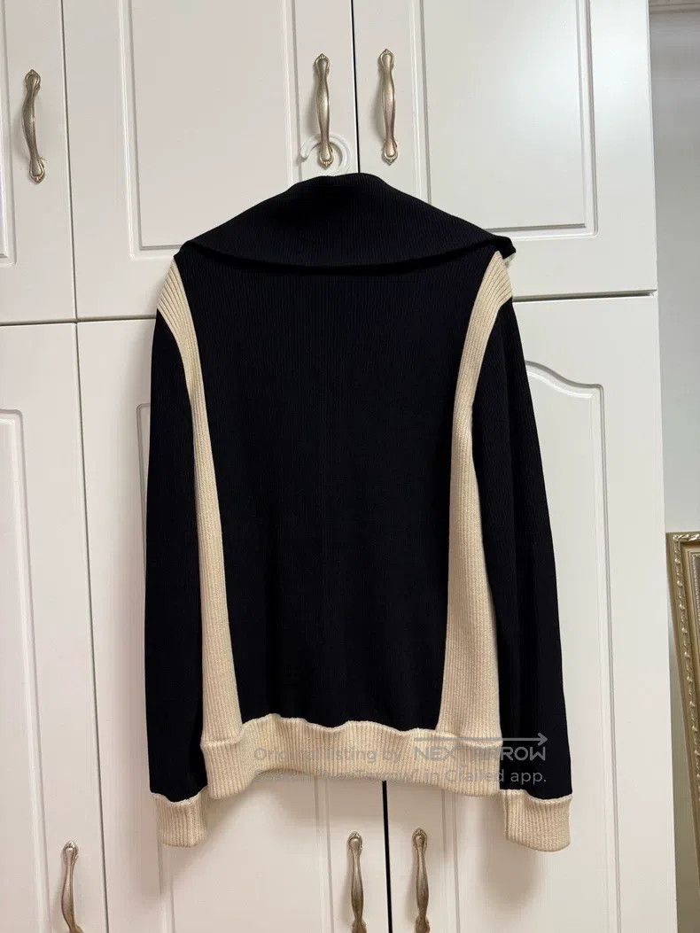 Valentino Valentino Black panelled knit zip jacket Size L / US 10 / IT 46 - 2 Thumbnail