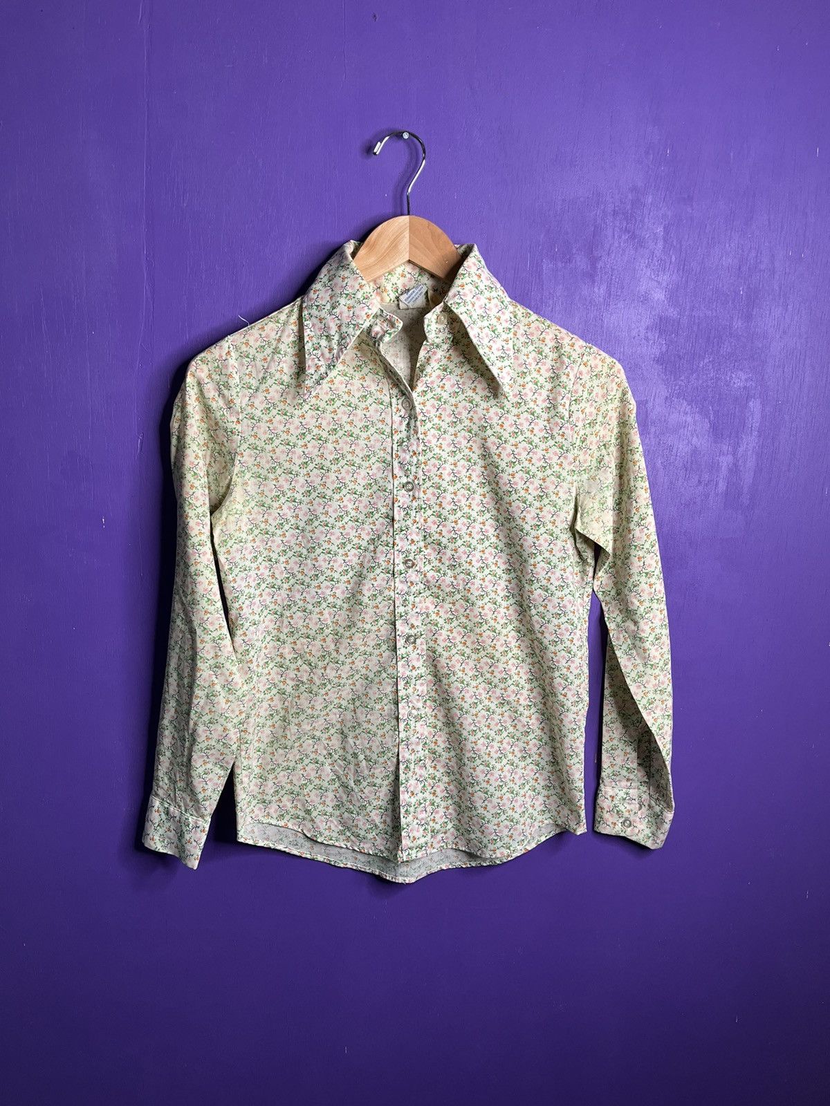 Vintage Vintage 70s Custom tailored floral button up Size US S / EU 44-46 / 1 - 1 Thumbnail
