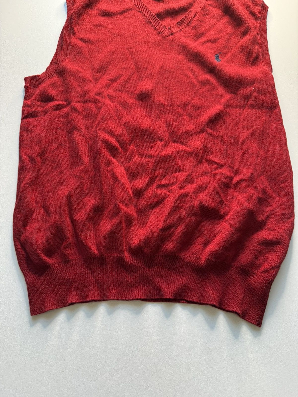 Polo Ralph Lauren × Vintage LACOSTE RED COTTON SWEATER VEST WITH V-NECK & RIBBED HEM Size US M / EU 48-50 / 2 - 7 Thumbnail