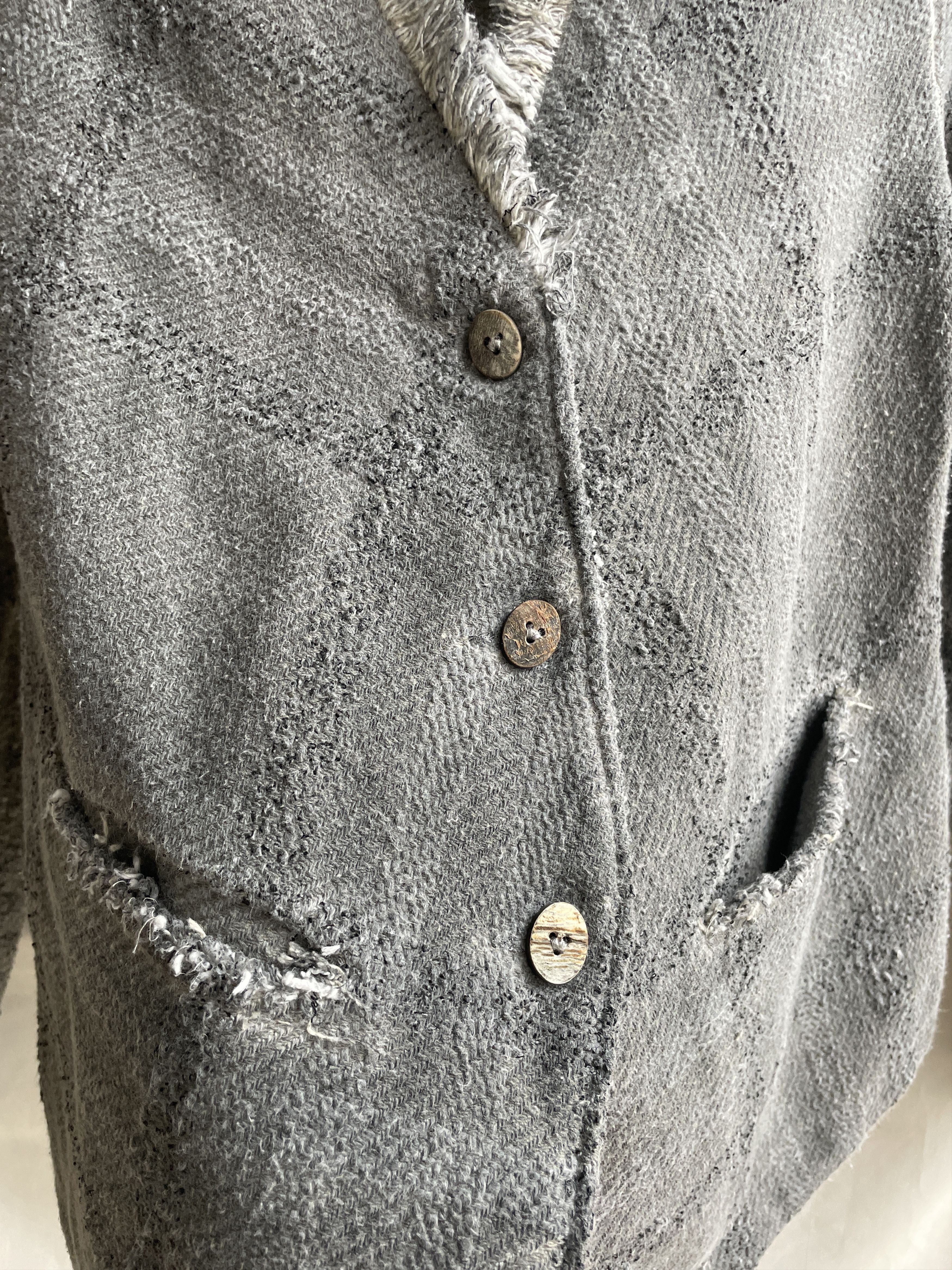 Transit Transit Par Such Garment Dyed Distressed Boucle Tweed Blazer Size M / US 6-8 / IT 42-44 - 6 Thumbnail