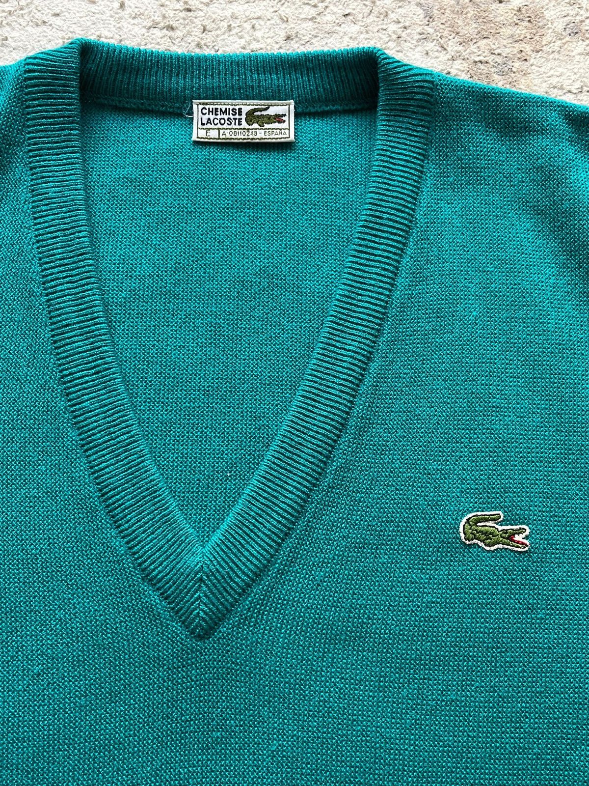 Lacoste Lacoste Vintage 90s Deadstock V Neck Aqua Blue Sweater Size US L / EU 52-54 / 3 - 3 Thumbnail