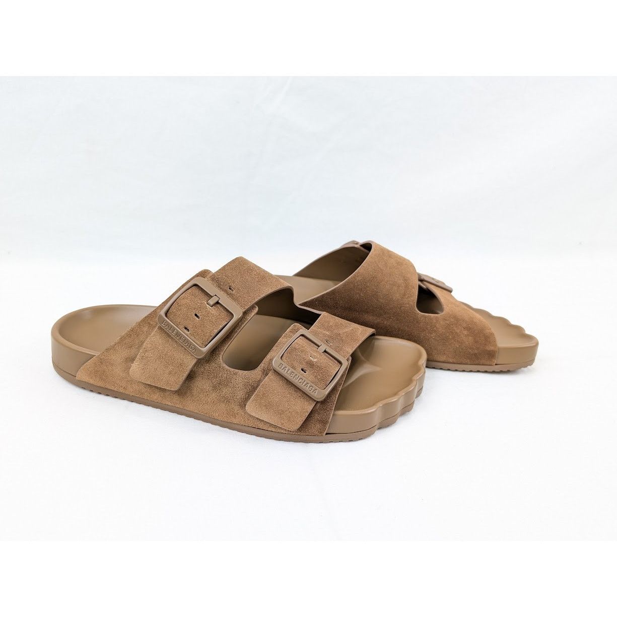 Balenciaga o1rshd1 Q:2 / Suede Sunday Sandals in Brown Size US 9 / EU 42 - 12 Thumbnail