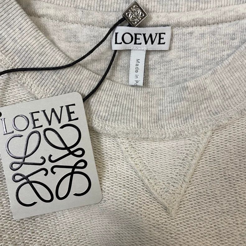 Loewe loewe Beige embroidered large logo reverse-wear crewneck sw Size US S / EU 44-46 / 1 - 5 Thumbnail