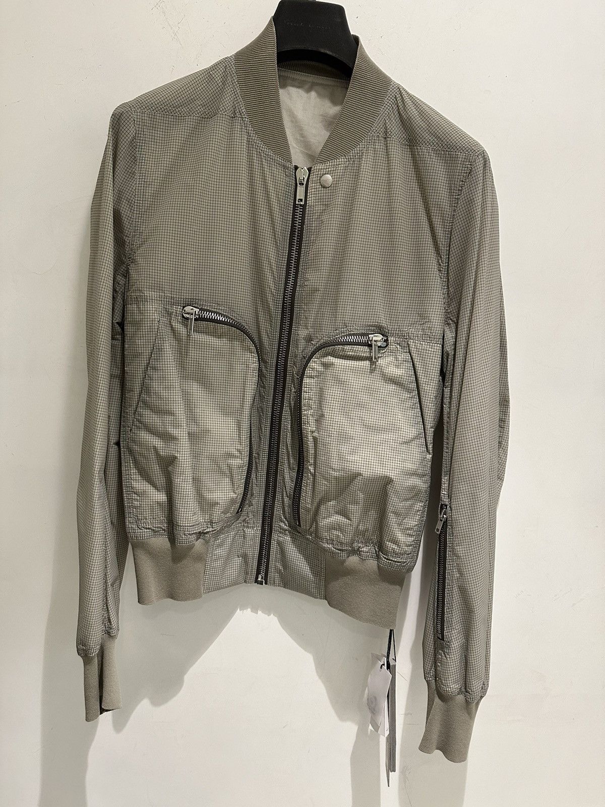 image of Rick Owens Bauhaus Flight Jacket in Grey, Men's (Size Medium)