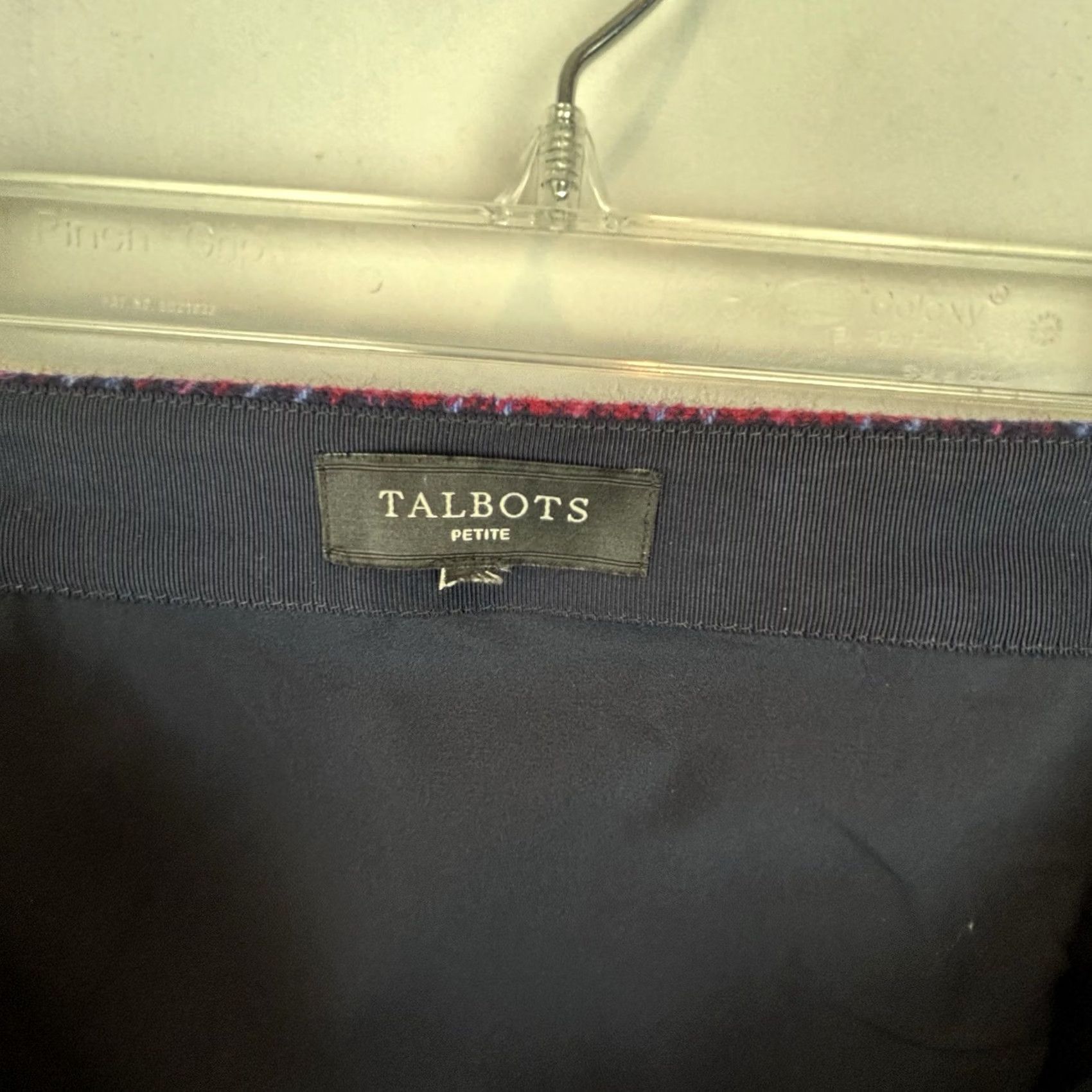 Talbots Talbots Skirt Womens 10 Petite Plaid Blue Wool Blend Button Office Career Read Size 32" / US 10 / IT 46 - 3 Thumbnail