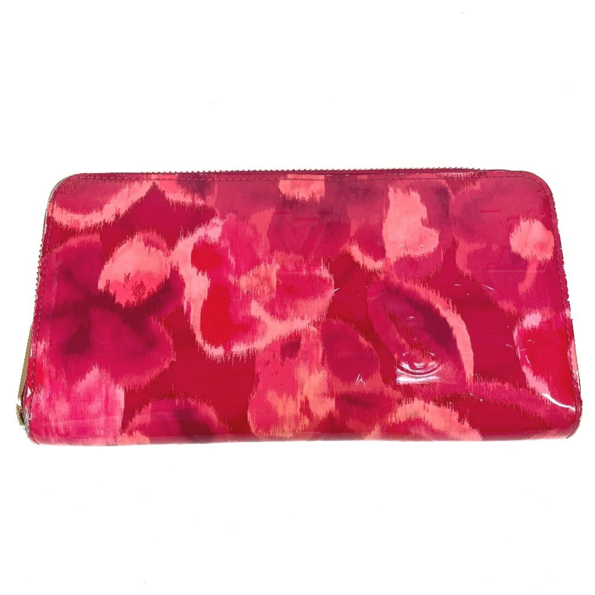Louis Vuitton LOUIS VUITTON M90019 Ikat Flower Zippy Wallet Long Round Zipper Patent Leather Women's Pink Size ONE SIZE - 1 Thumbnail