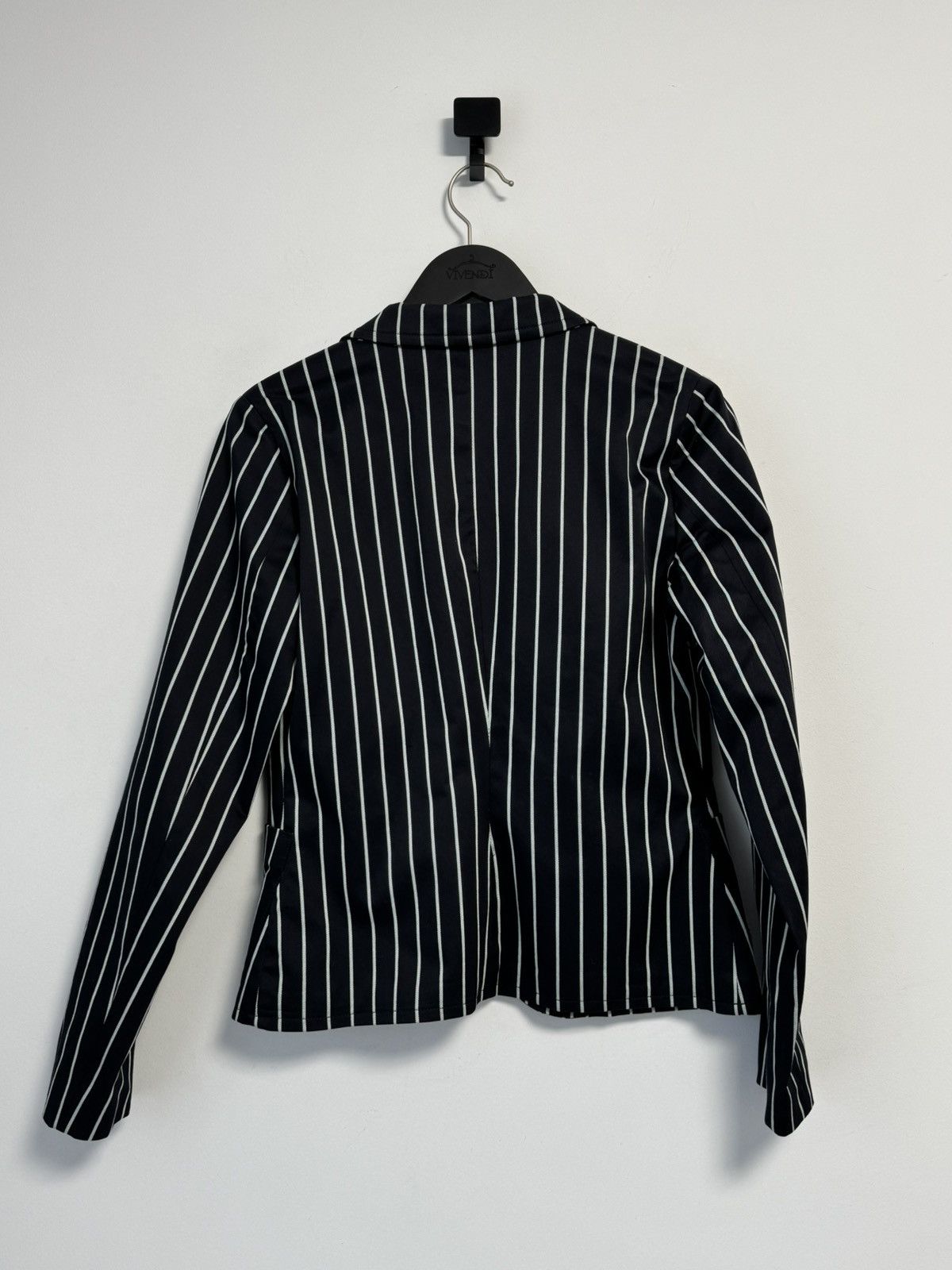 Lacoste LACOSTE Womens 2 Button Blazer Jacket Medium Black Striped Size M / US 6-8 / IT 42-44 - 16 Thumbnail