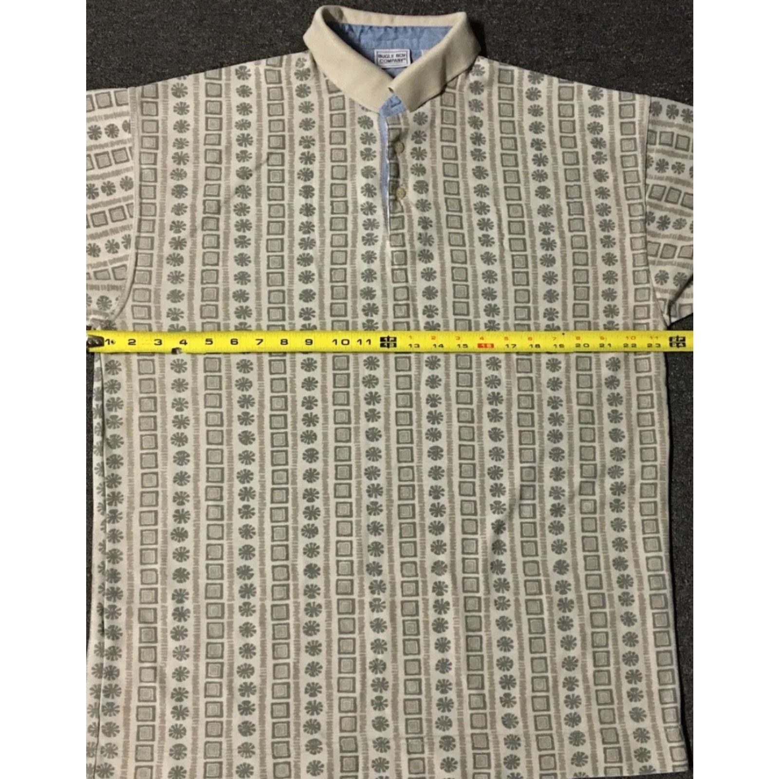 Bugle Boy VINTAGE Bugle Boy Polo Shirt L Beige 90s All Over Print, Abstract Aztec Grunge Vaporwave Surf Skate, Short Sleeve, Men, Polo, Rugby, Size L Size US L / EU 52-54 / 3 - 6 Thumbnail