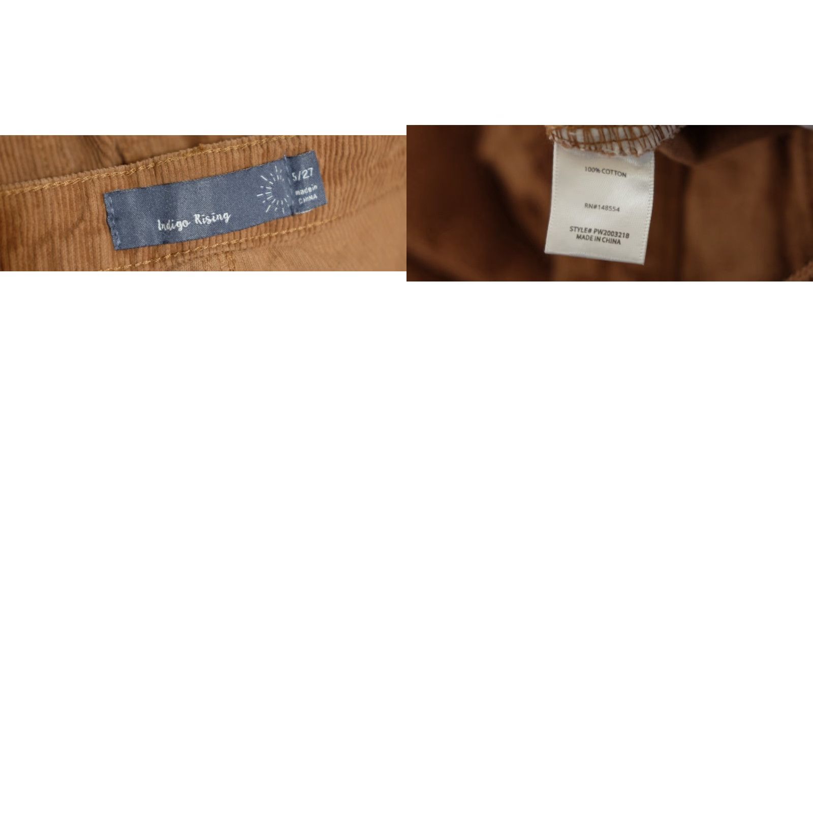 Vintage EUC Indigo Rising Corduroy Pants Brown Straight Leg Juniors 5/27 #A15-23 Size 27" / US 4 / IT 40 - 8 Thumbnail