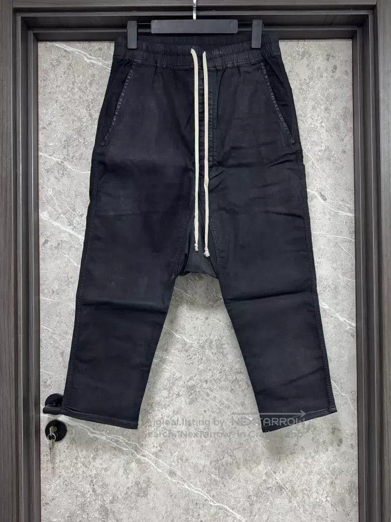 Rick Owens RICK OWENS size S Dark waxed, wax-faced, cropped pants, an Size US 27 - 1 Thumbnail