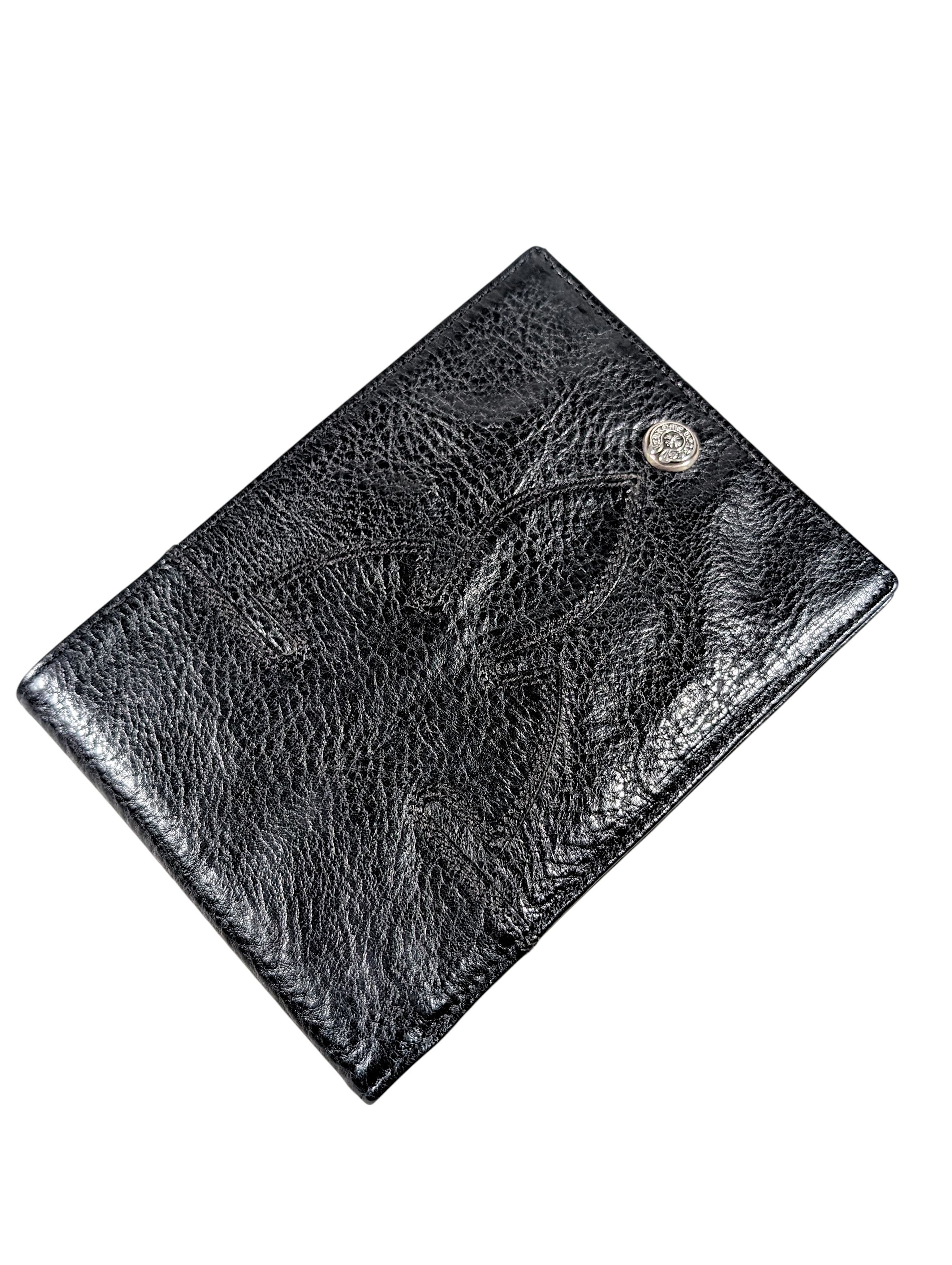 Chrome Hearts CH Bifold Fleur Snap Wallet Bifold Black Leather Size ONE SIZE - 1 Thumbnail