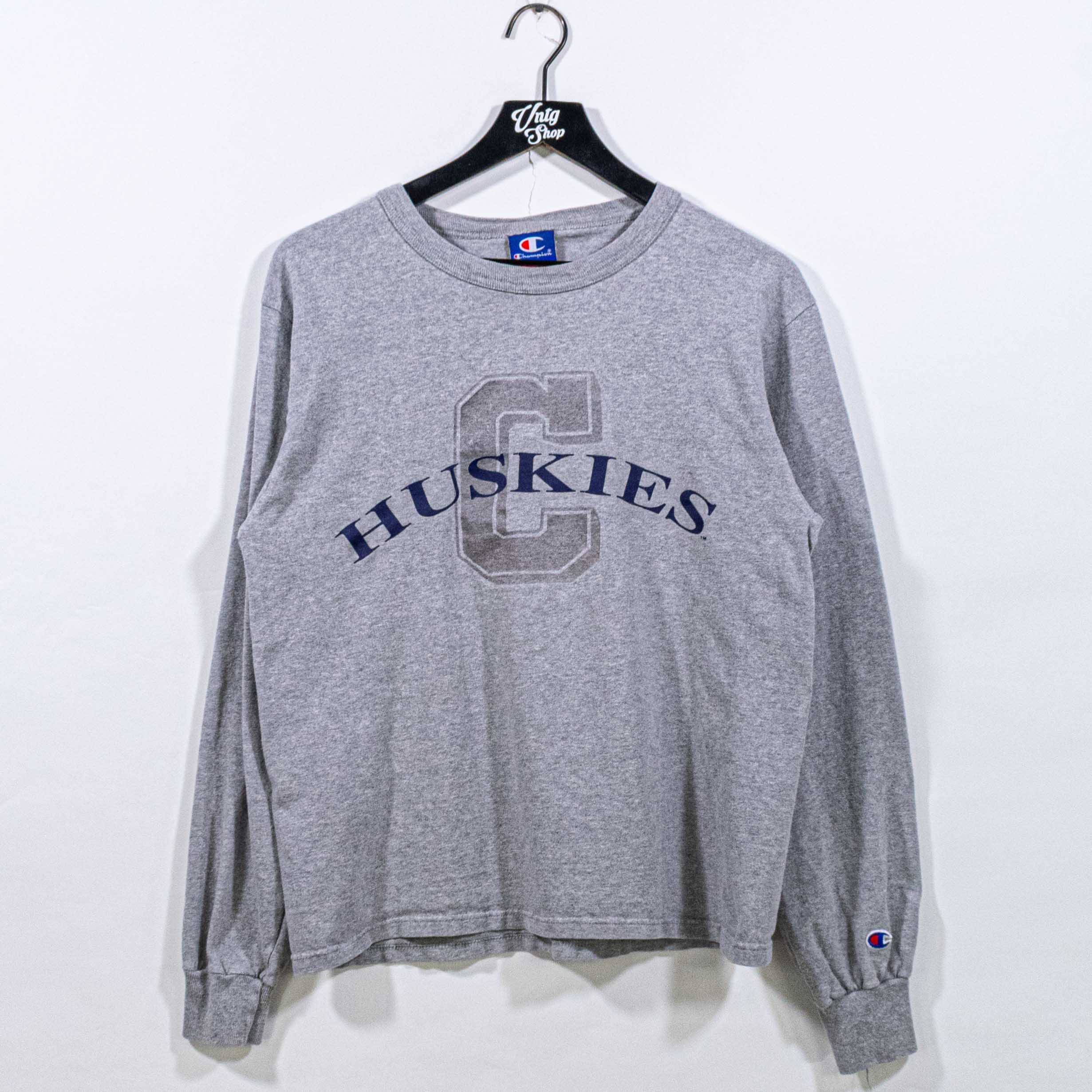 Champion × Vintage UCONN Huskies Champion T-Shirt Long Sleeve Connecticut Size US M / EU 48-50 / 2 - 1 Thumbnail