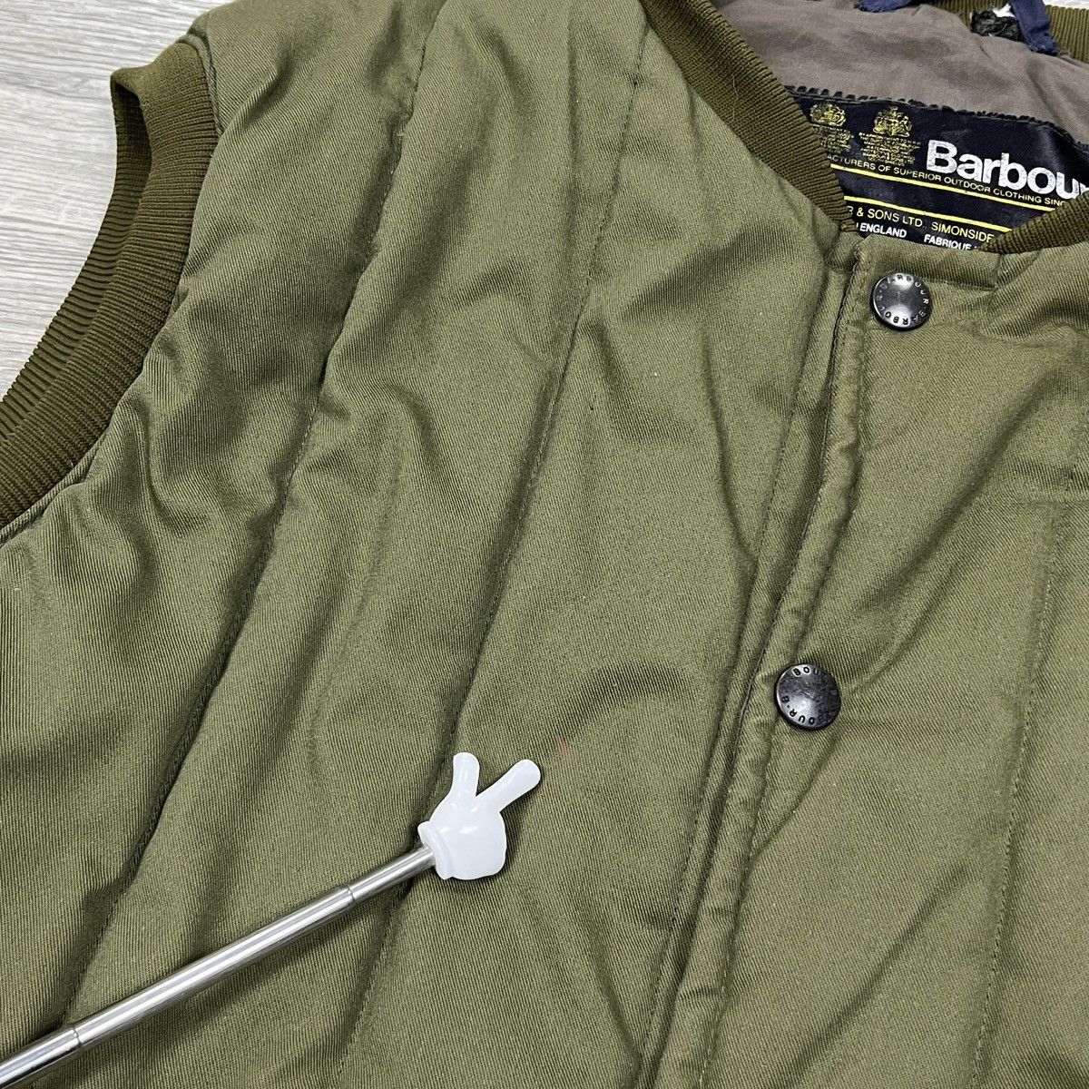 Barbour Vintage 80s Barbour Quilted Vest Olive Green Two Crests Size US L / EU 52-54 / 3 - 4 Thumbnail