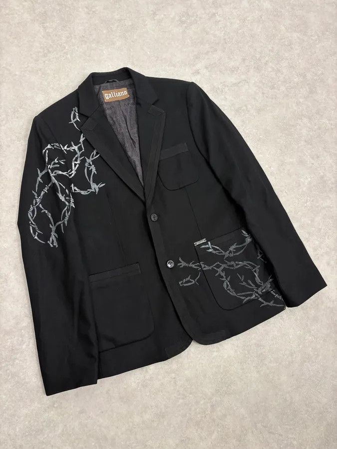 John Galliano AW2010 John Galliano Black Barbed Wire Blazer Jacket Size 44R - 4 Thumbnail