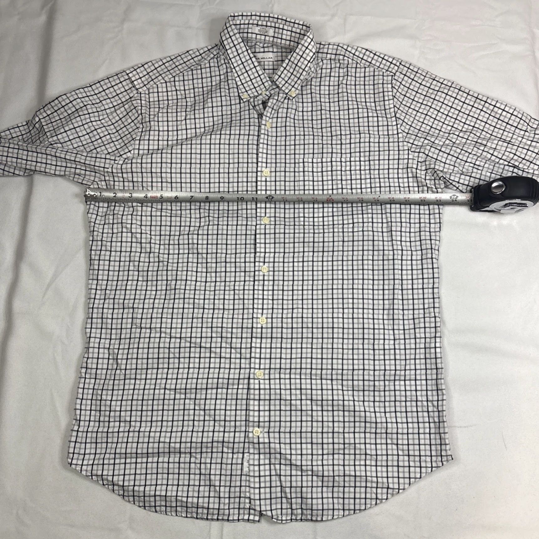 Peter Millar VINTAGE Peter Millar Button Down Men’s Large White Plaid Longsleeve 100% Cotton Pocket Mens Size US L / EU 52-54 / 3 - 5 Thumbnail