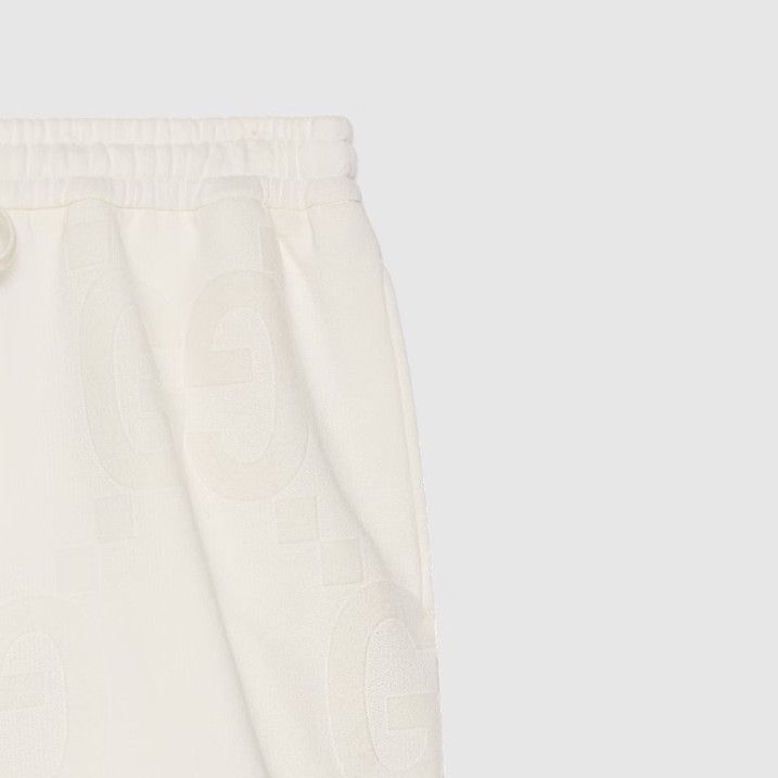 Gucci o1loc1c0126 768504 GG Flocked Print Cotton Shorts in White Size US 34 / EU 50 - 6 Thumbnail