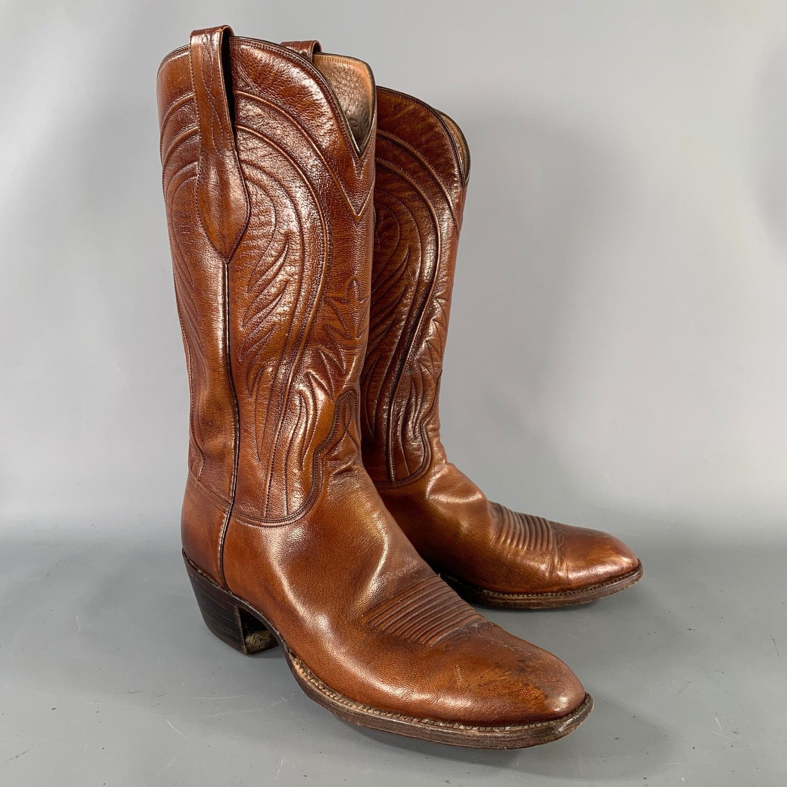 Lucchese LUCCHESE Size 9 Brown Leather Pull On Boots Size US 9 / EU 42 - 1 Thumbnail