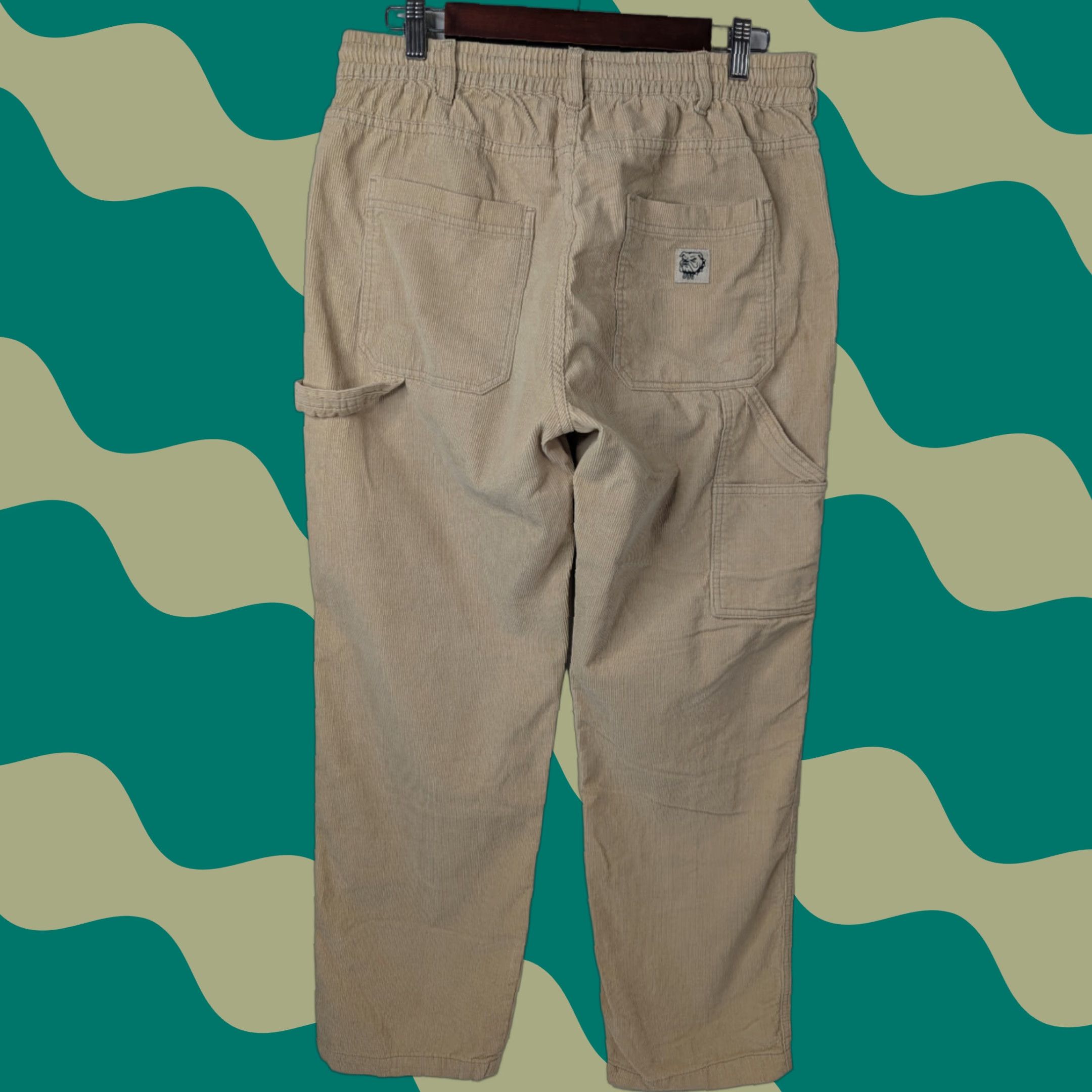 Bdg BDG Urban Outfitters Pants Mens Cargo Carpenter Corduroy Straight Beig e 90s Grunge City College Vintage? Size US 31 - 1 Thumbnail