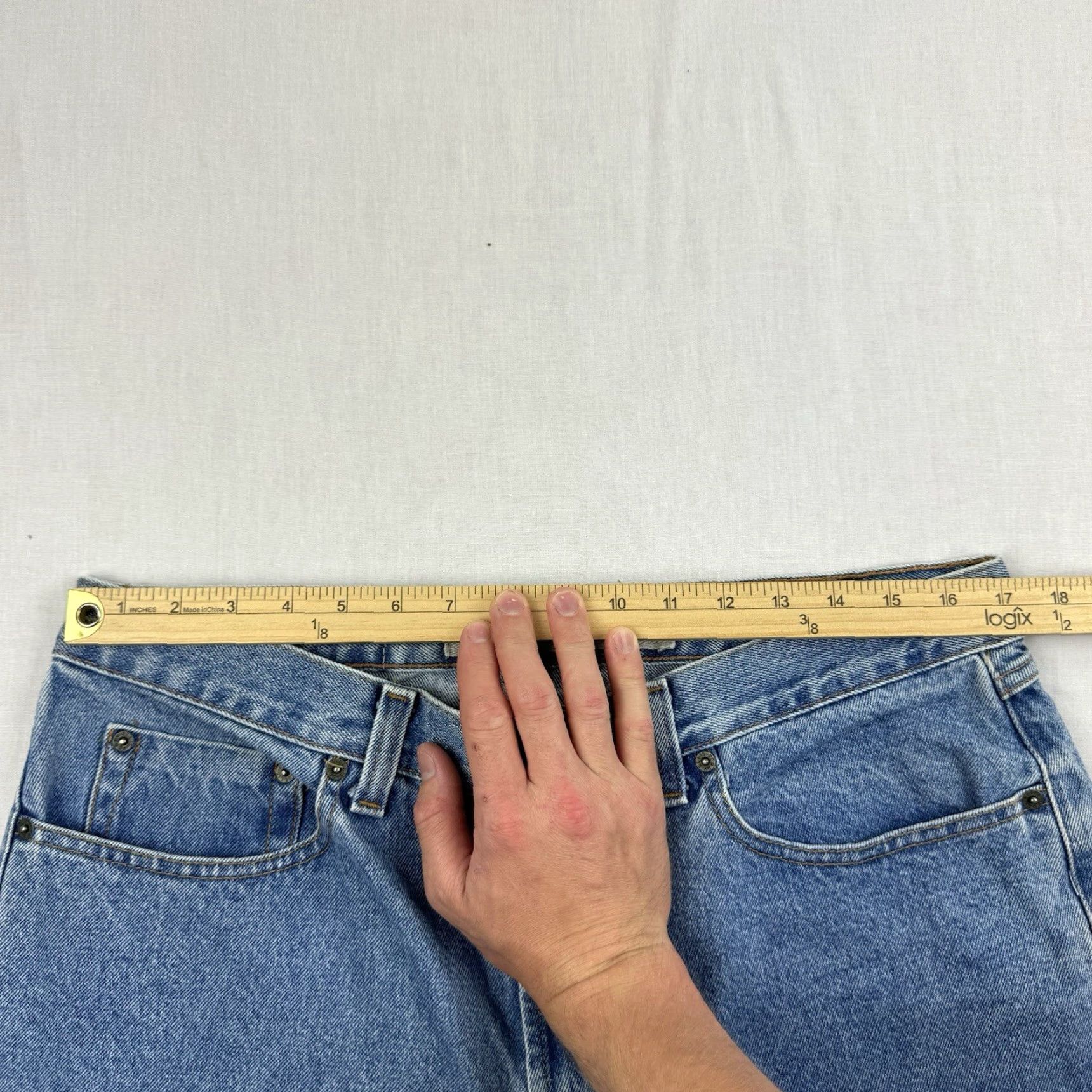 Perry Ellis VINTAGE Perry Ellis Baggy Jeans Men 36x32 Blue Punk Grunge 90s Y2K Jeans Hipster Straight Jeans Mens Size US 36 / EU 52 - 6 Thumbnail