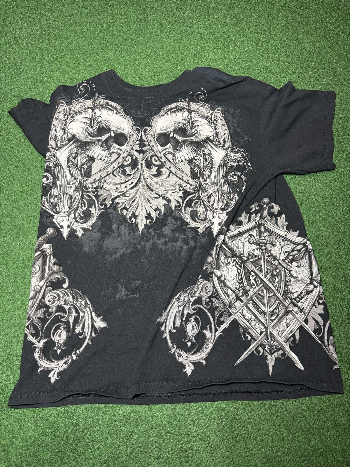 Affliction Y2K MMA Elite Gothic Skull Affliction Grunge XL T Shirt Size US XL / EU 56 / 4 - 2 Thumbnail