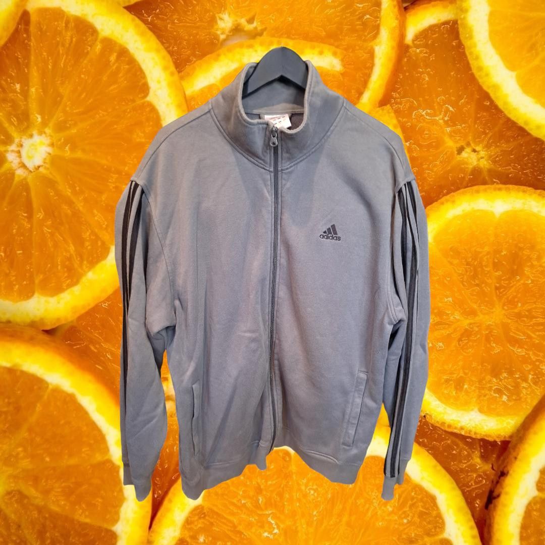 Adidas Adidas Gray with Black Striped Full Zip Track Jacket Size XL Size US XL / EU 56 / 4 - 1 Thumbnail
