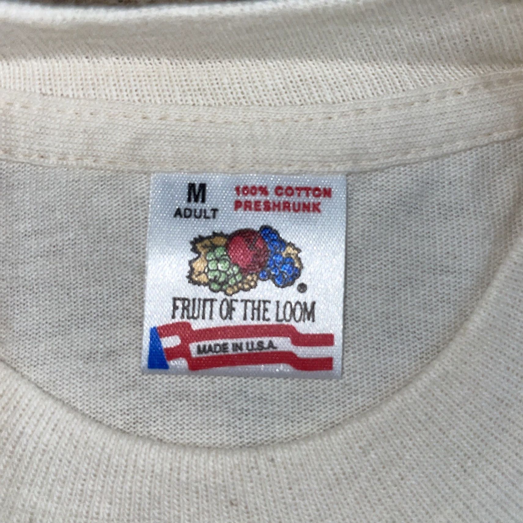 Fruit Of The Loom VTG Fruit of the Loom T-Shirt Mens Size M 100% Cotton Tan Graphic Tee Stitch Brown Graphic Tee Men Size US M / EU 48-50 / 2 - 4 Thumbnail