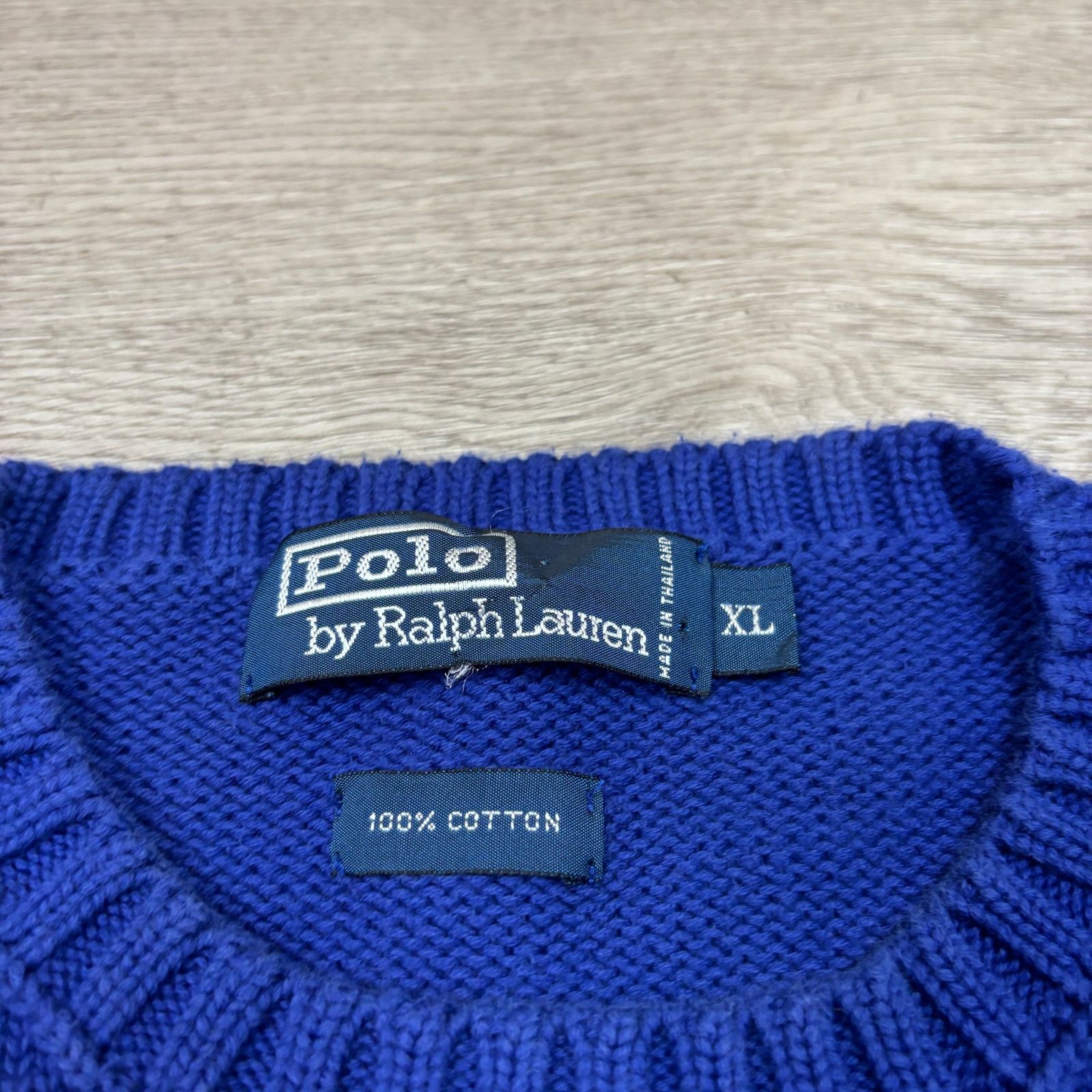 Polo Ralph Lauren × Vintage VTG Polo Ralph Lauren Cotton Knit Crew Neck Sweater Men's XL Size US XL / EU 56 / 4 - 4 Thumbnail