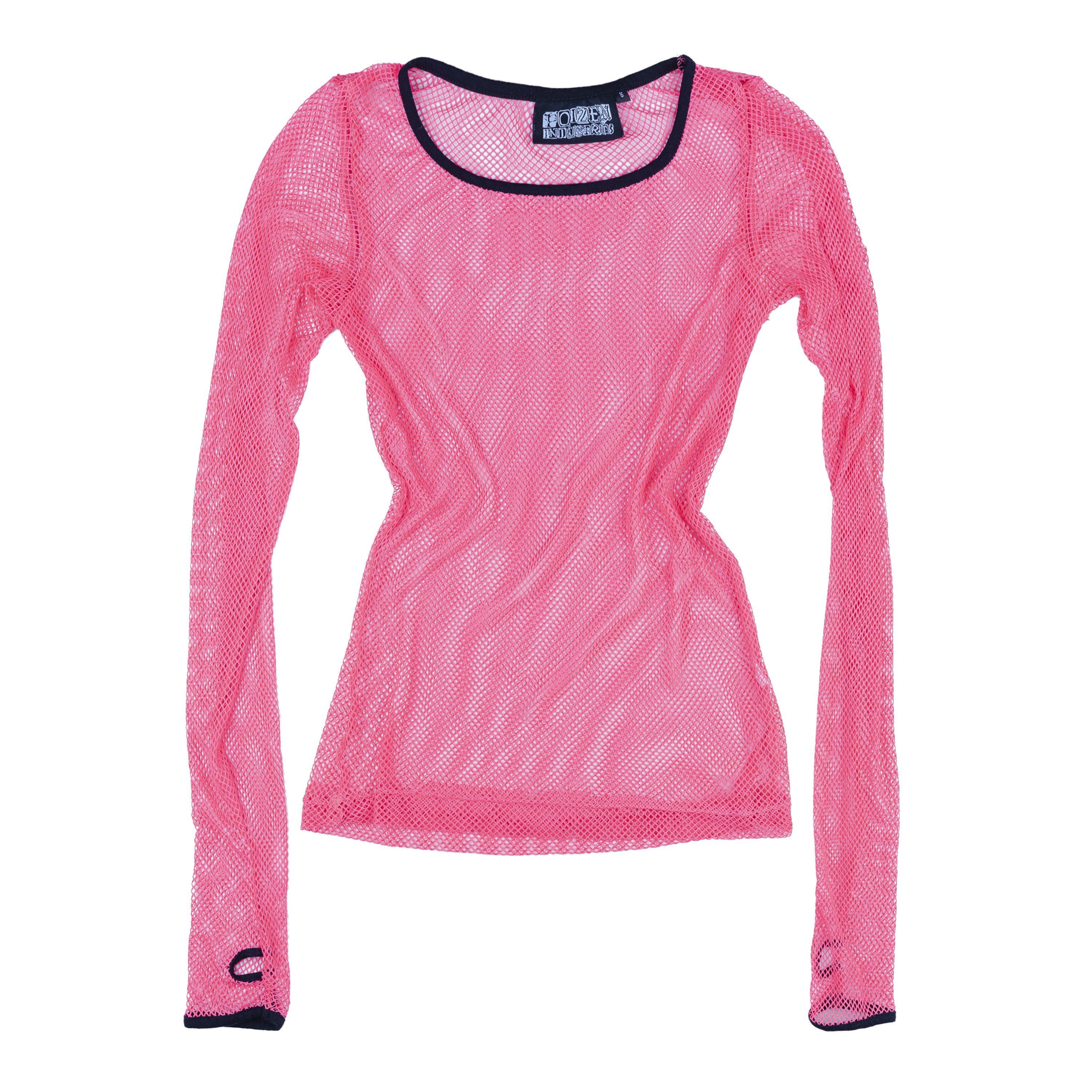 Vintage Vintage Gothic Hot Pink Net Long Sleeve Top (S) Size S / US 4 / IT 40 - 1 Thumbnail