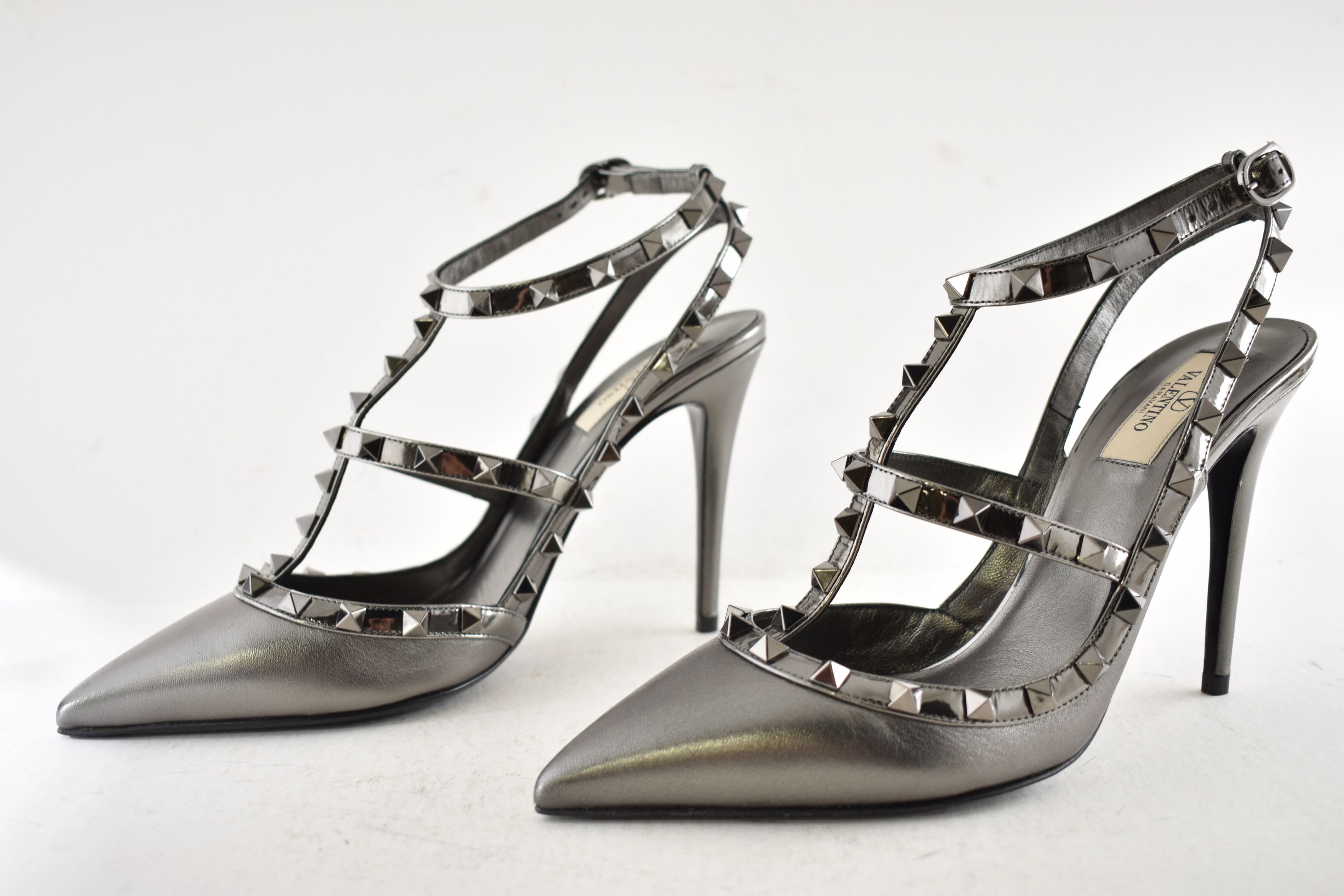 Valentino Rockstud 100mm Anthracite Grey Heel Pump 40