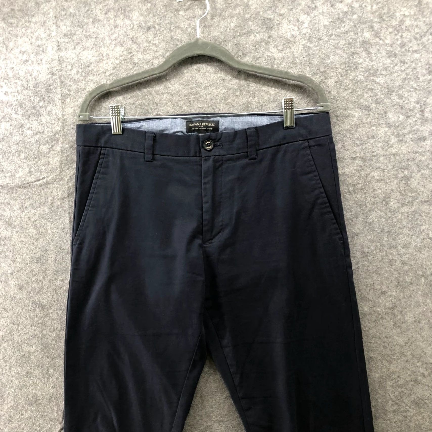 Banana Republic VINTAGE Banana Republic Fulton Skinny Chino Pant Mens 32x34 Navy Blue Stretch Slim Flat Front 32 Regular Blue Size US 32 / EU 48 - 3 Thumbnail