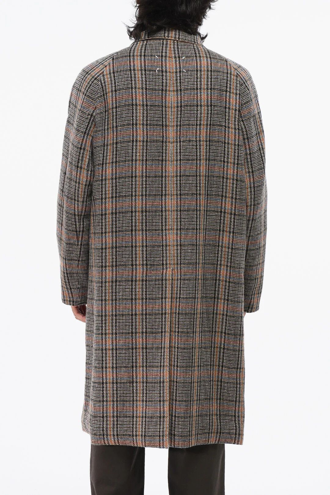 Maison Margiela og1mm0326 Vintage-Effect Checked Coat in Beige Size US M / EU 48-50 / 2 - 2 Thumbnail