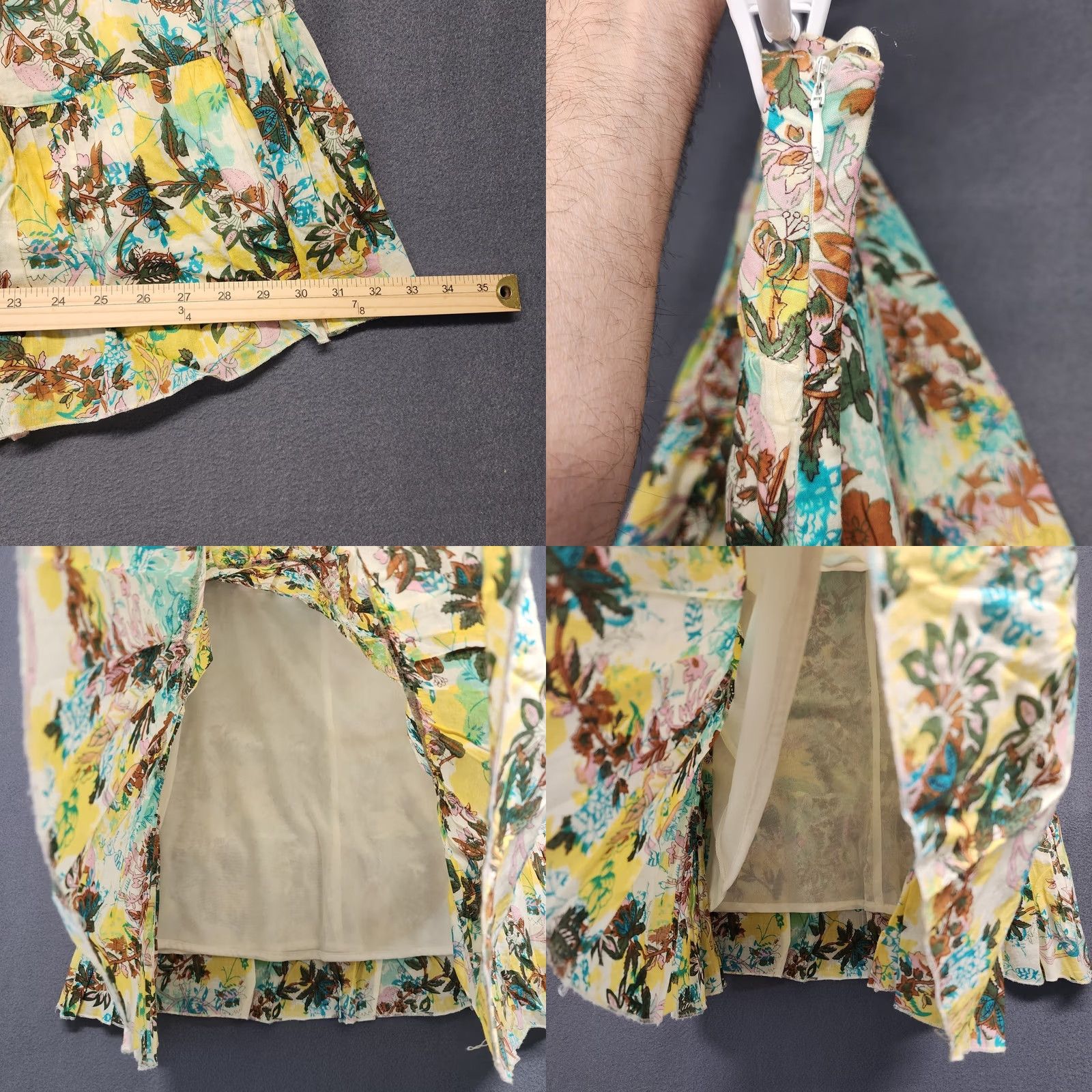 Etro Mix Nouveau Skirt Women Medium Floral Lined Side Zip Tiered A-Line Knee Length Flare Pinup Retro Zip Womens Size 32" / US 10 / IT 46 - 8 Thumbnail