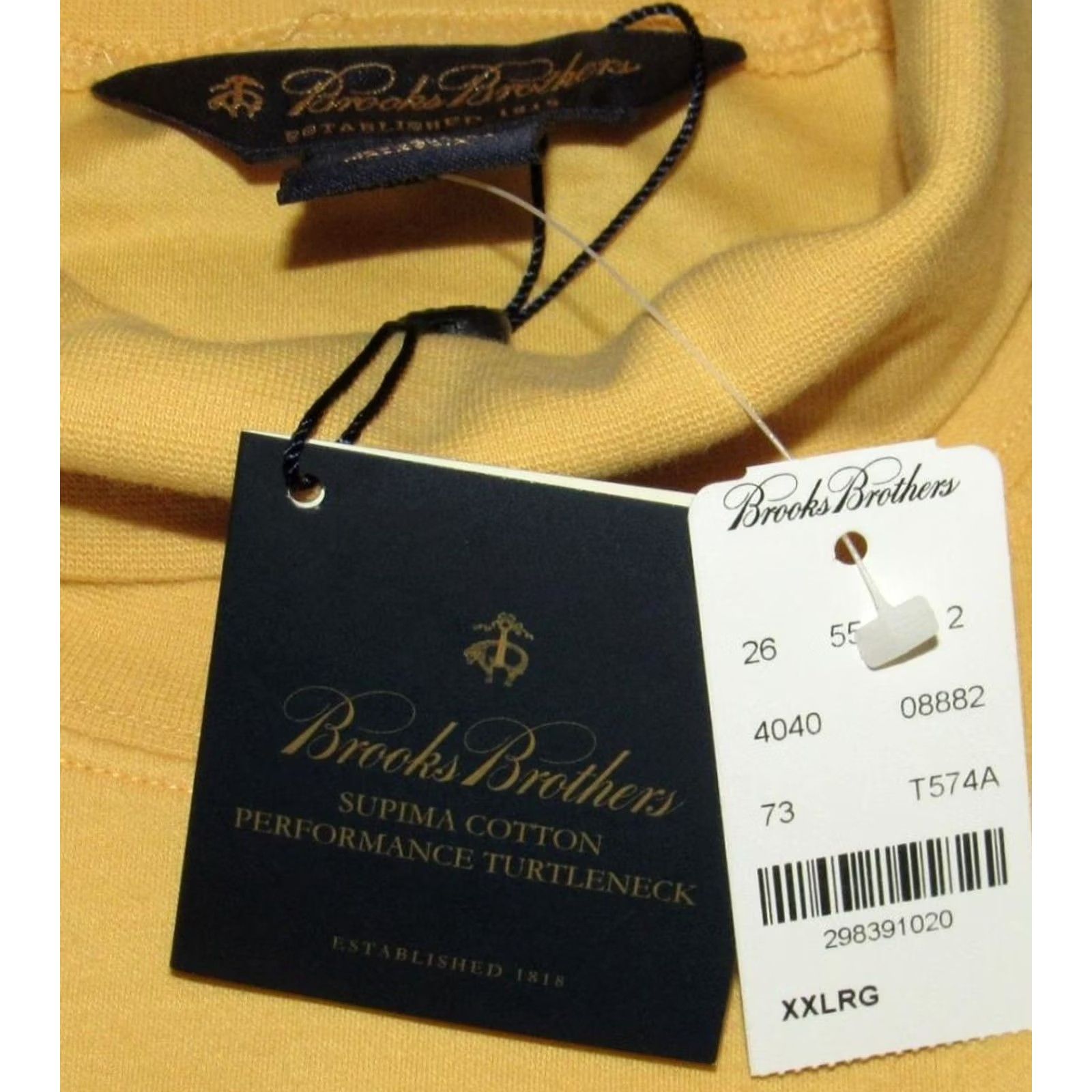 Brooks Brothers BROOKS BROTHERS Yellow Performance Cotton Turtleneck Sweater XXL NWT Mens Pullover 100% Cotton Size US XXL / EU 58 / 5 - 3 Thumbnail