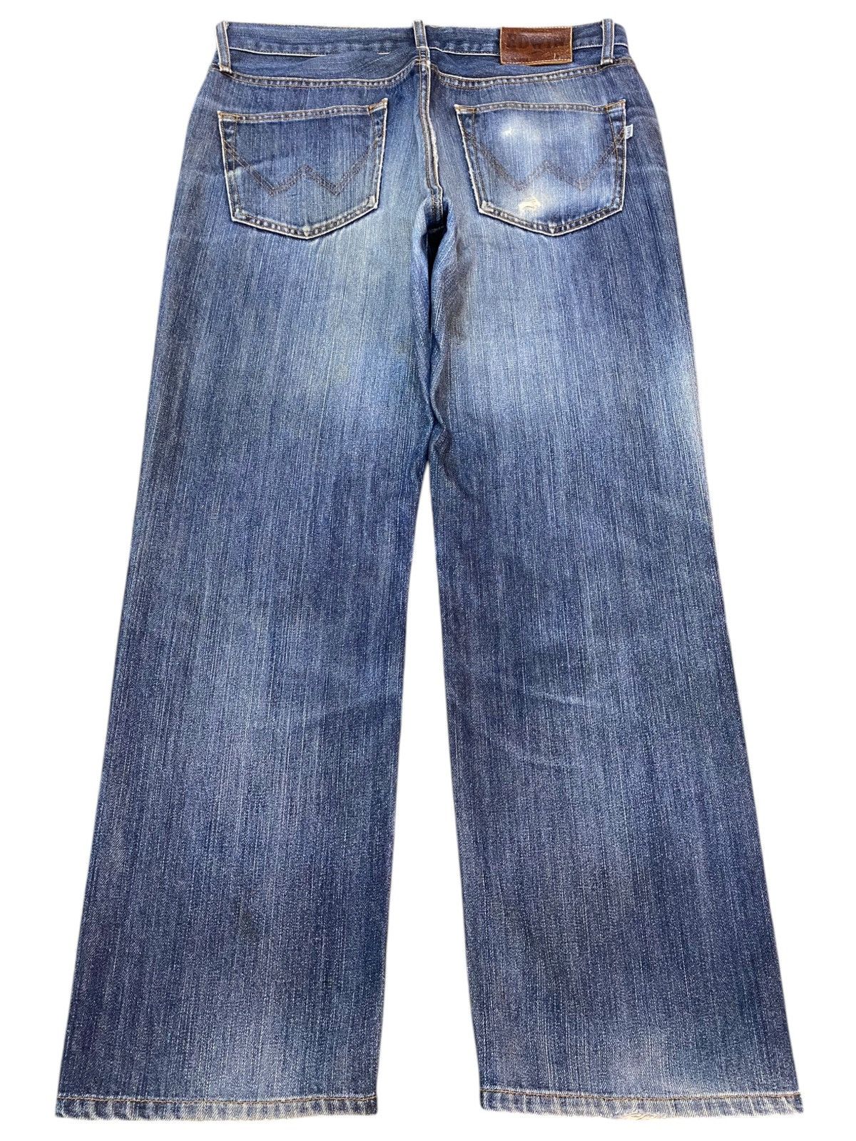 Edwin Vintage Japanese Edwin 403 Blue Wash Distressed Loose Jeans Size US 34 / EU 50 - 2 Thumbnail