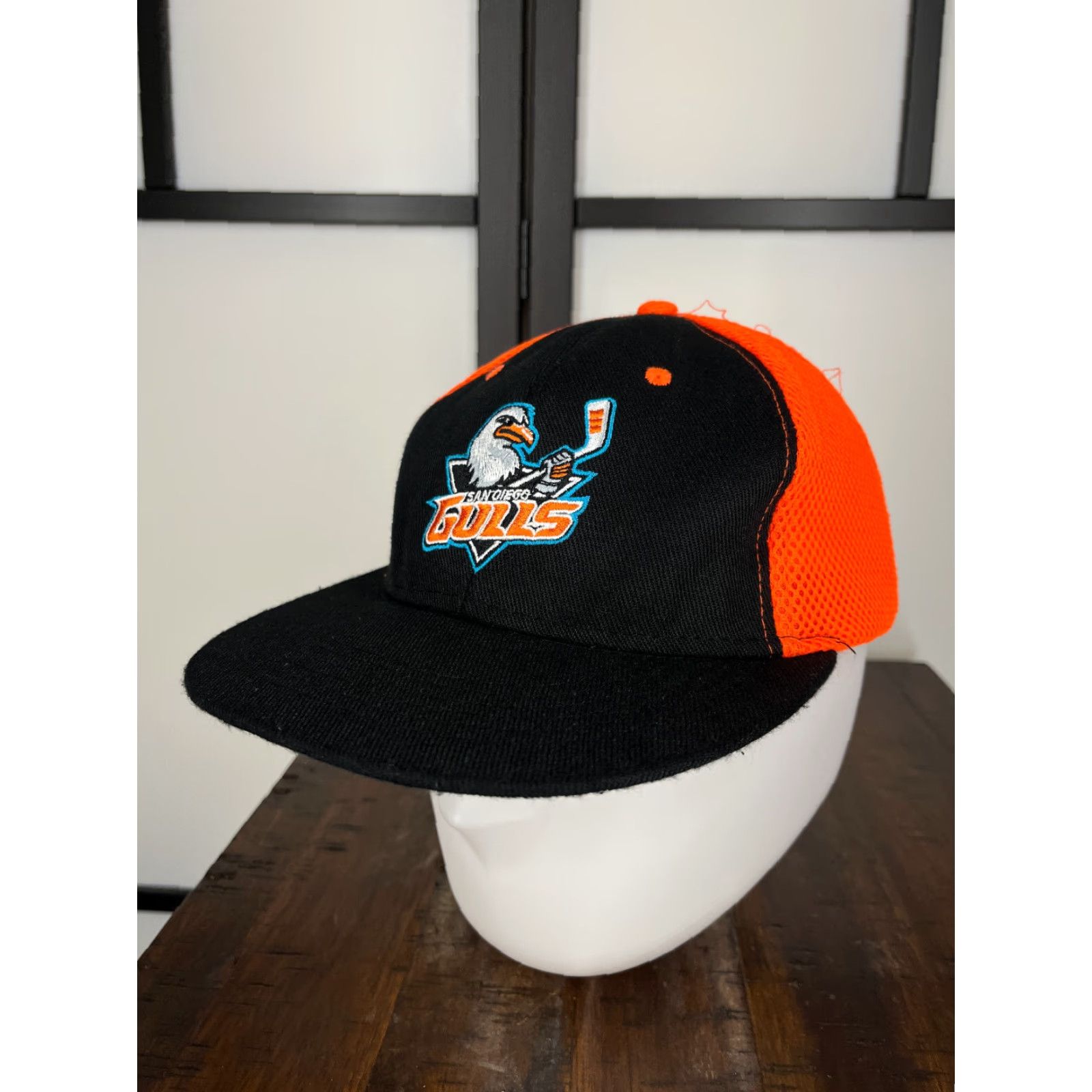 Vintage VINTAGE San Diego Gulls Hat Cap Snap Back Adult Black Orange Embroider Poly Trucker AHL Size ONE SIZE - 4 Thumbnail