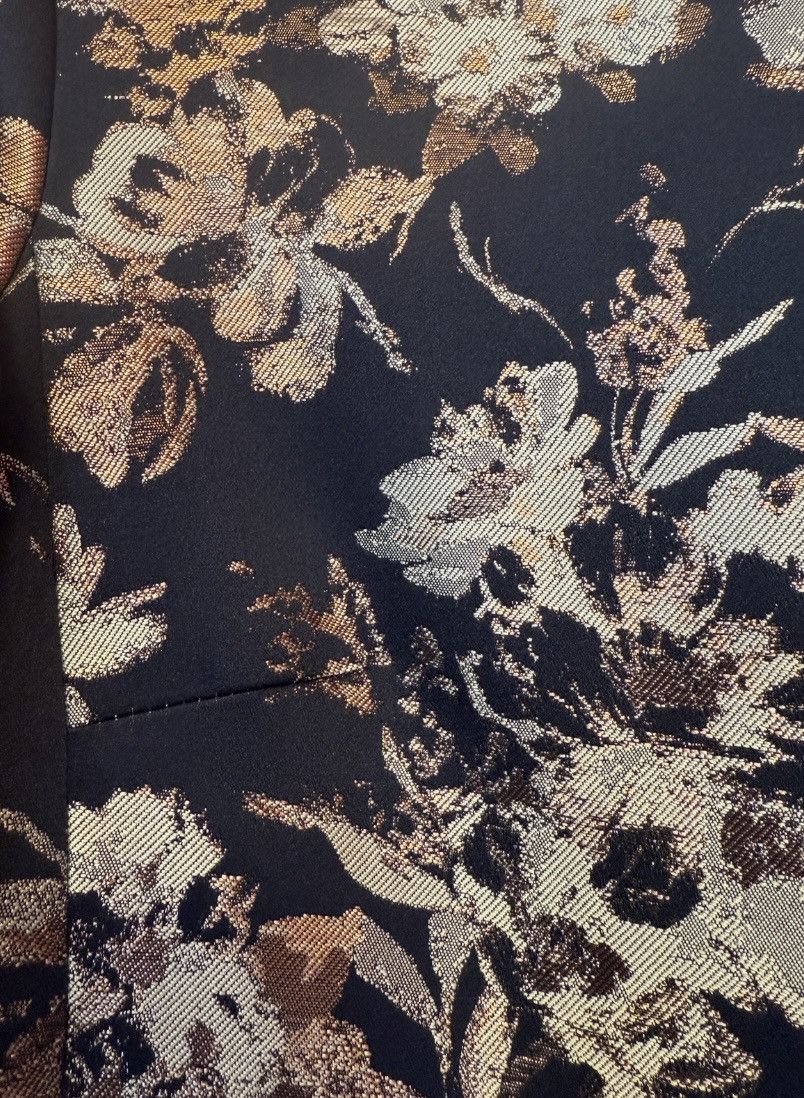 Other Helene Berman Navy Floral Gold Metallic Accent Open Jacket M Size M / US 6-8 / IT 42-44 - 3 Thumbnail