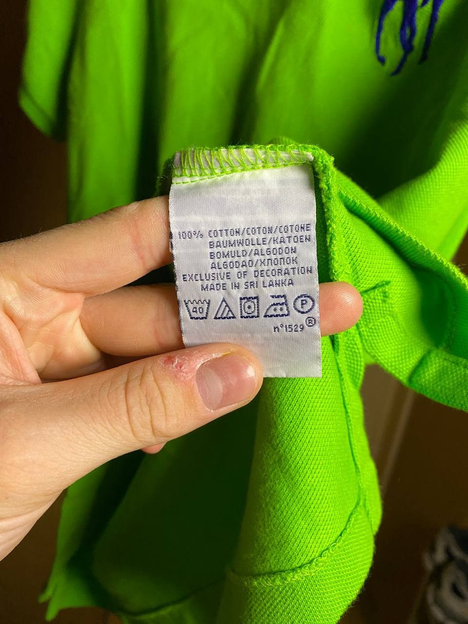 Polo Ralph Lauren × Vintage 👕 Ralph Lauren Polo Shirt – Neon Green / Purple Logo Size US S / EU 44-46 / 1 - 5 Thumbnail