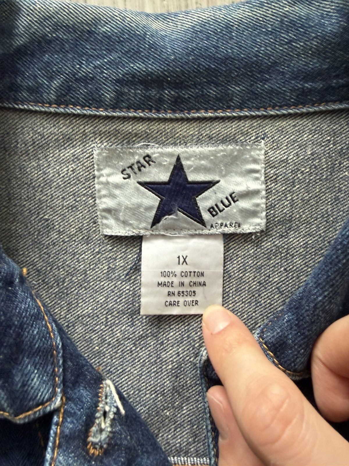 Other Vintage Blue Star Denim Jacket Size US XL / EU 56 / 4 - 2 Thumbnail