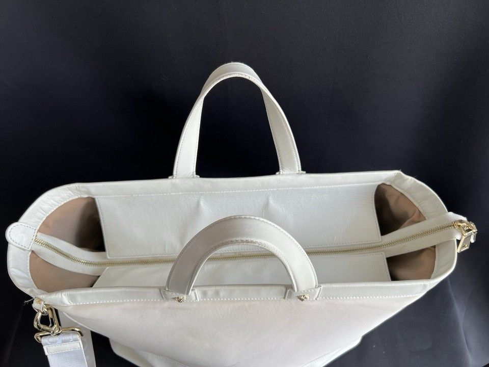 Versace Versace Young Large White Leather/Fabriic Bag Size ONE SIZE - 12 Thumbnail
