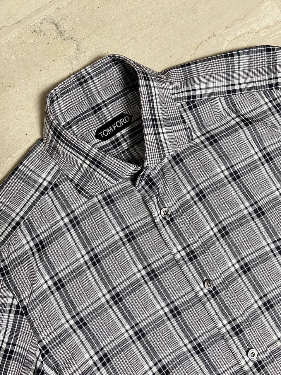 Tom Ford Tom Ford Classic Casual Check Grey Shirt Size US M / EU 48-50 / 2 - 4 Thumbnail