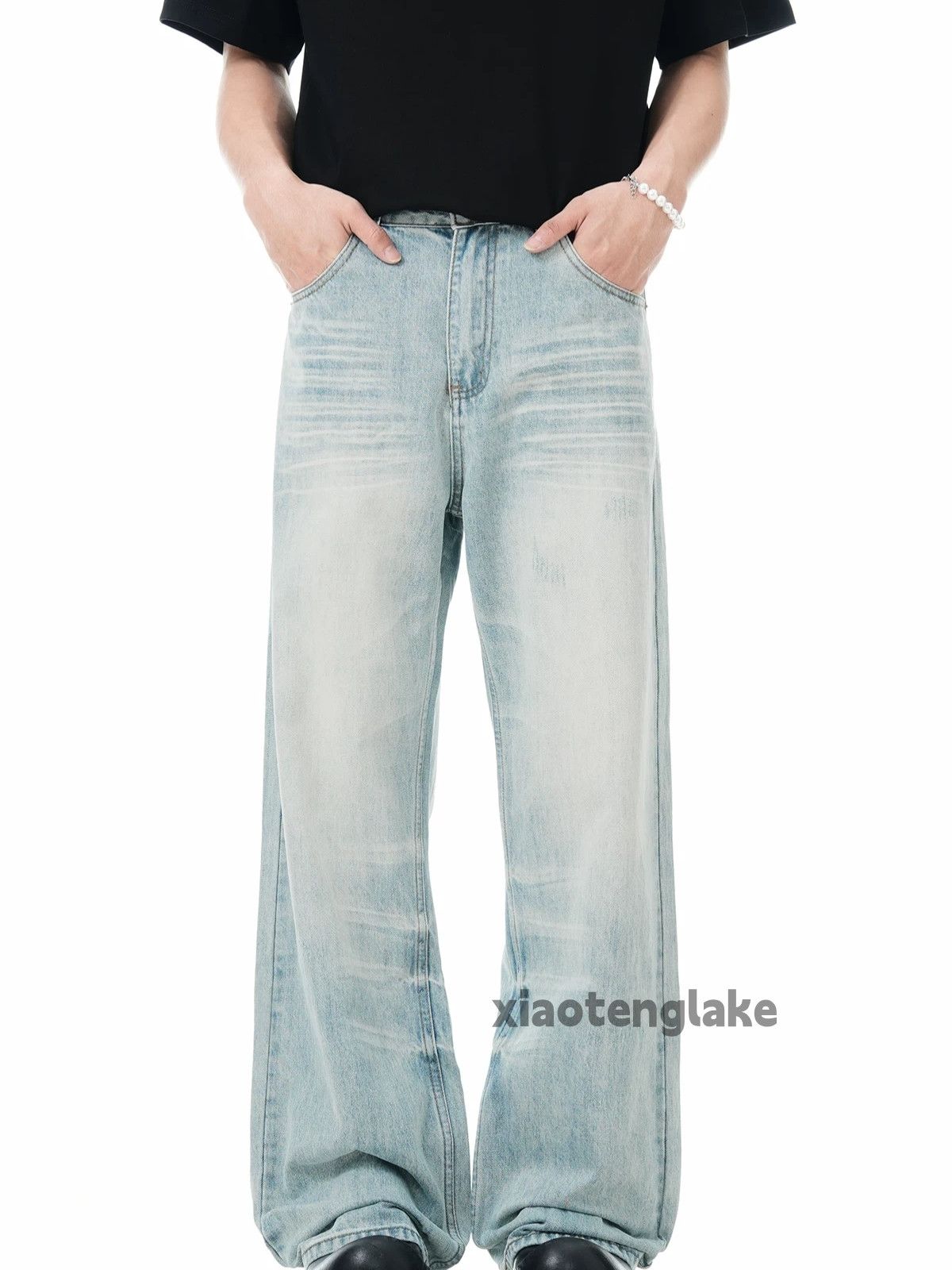 Jean × Vintage washed faded cleanfit yuppie loose baggy jeans Size US 32 / EU 48 - 4 Thumbnail