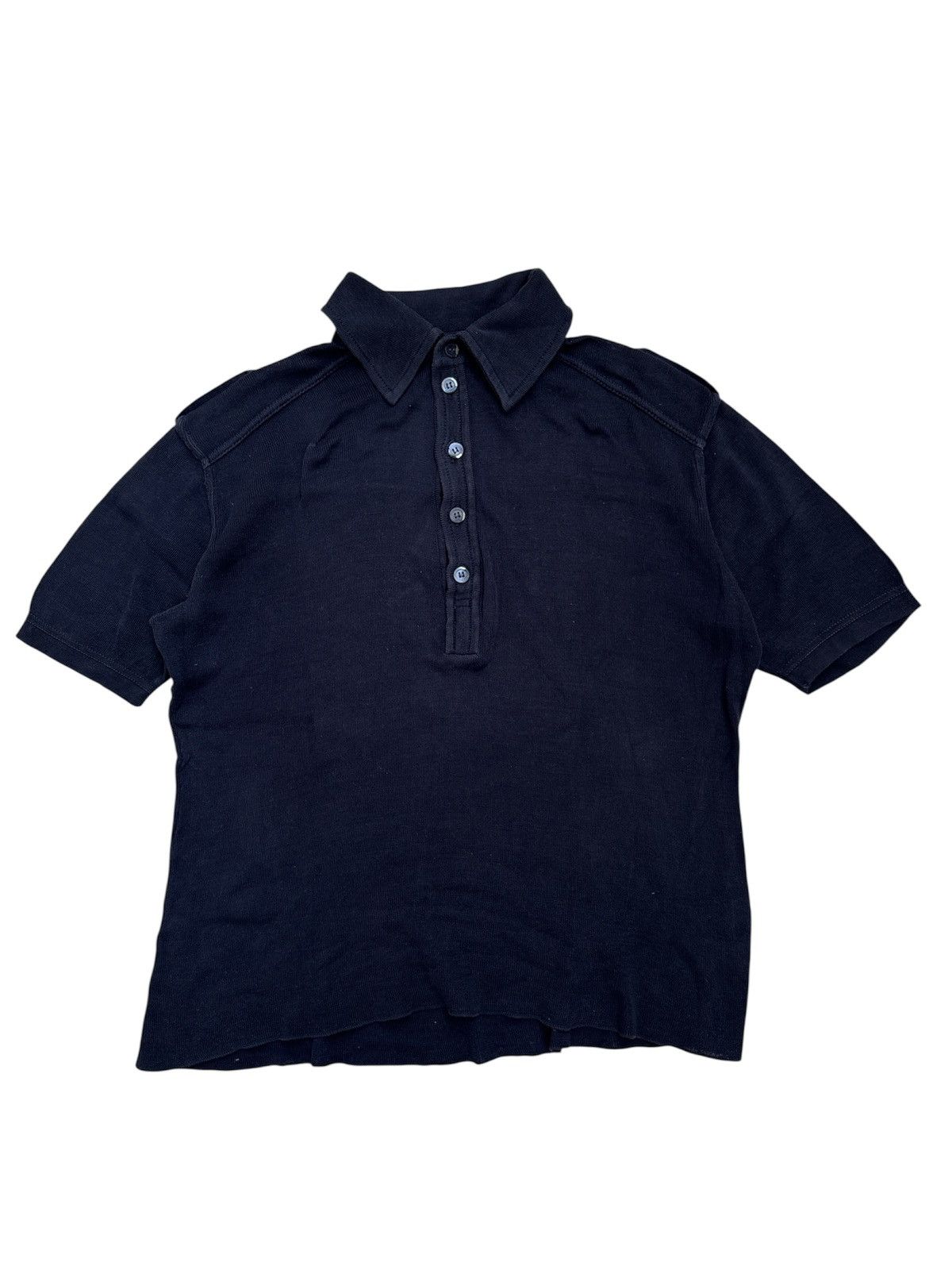 Prada 1990s Crop Military Polo Shirt Size US M / EU 48-50 / 2 - 1 Thumbnail