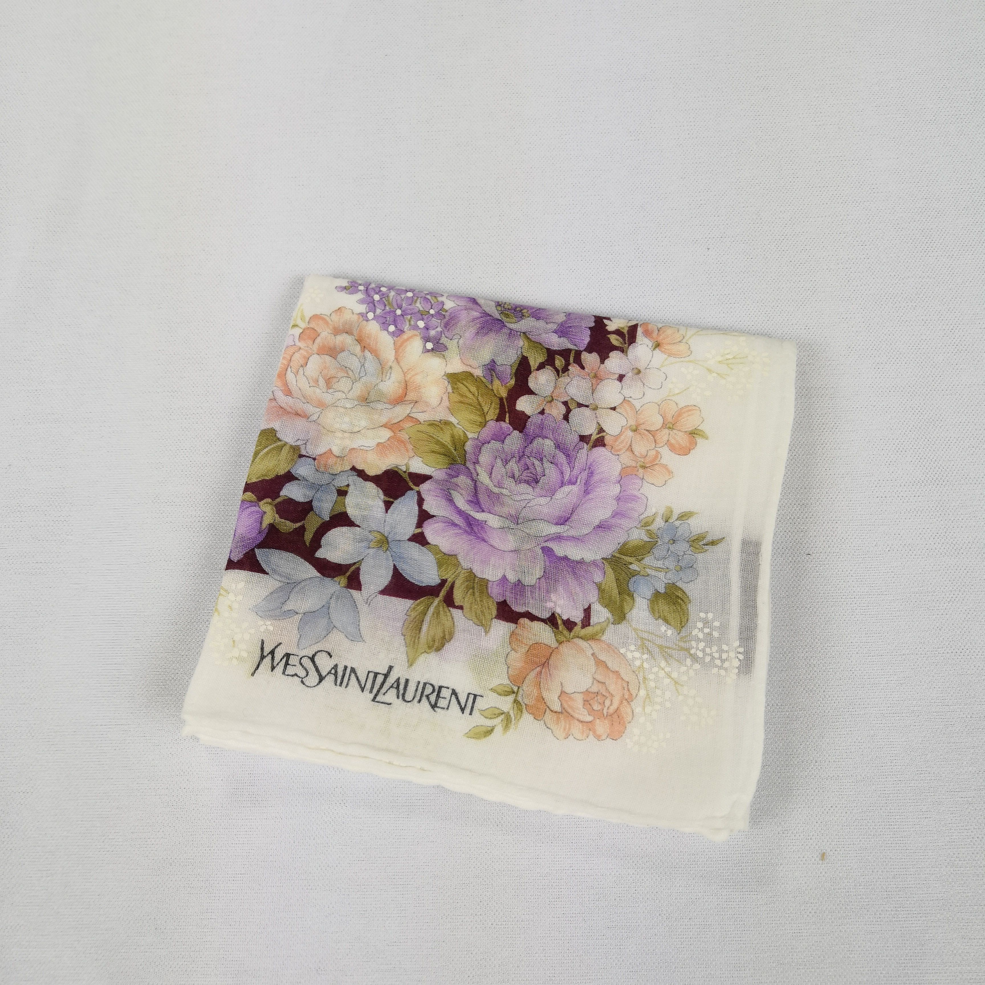 Japanese Brand YSL Scarf Neckerchief Handkerchief Yves Saint Laurent Size ONE SIZE - 4 Thumbnail