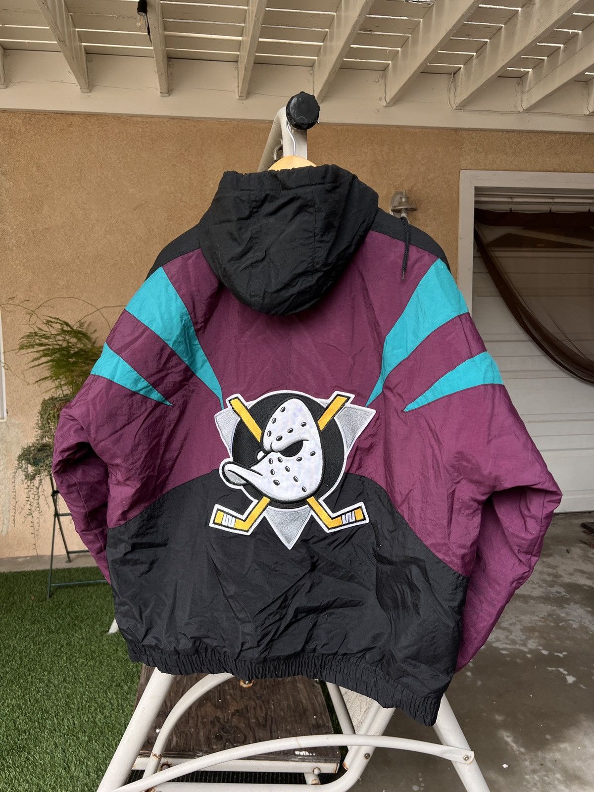 image of Apex x Nhl Vintage Mighty Ducks Jacket in Purple, Men's (Size Large)